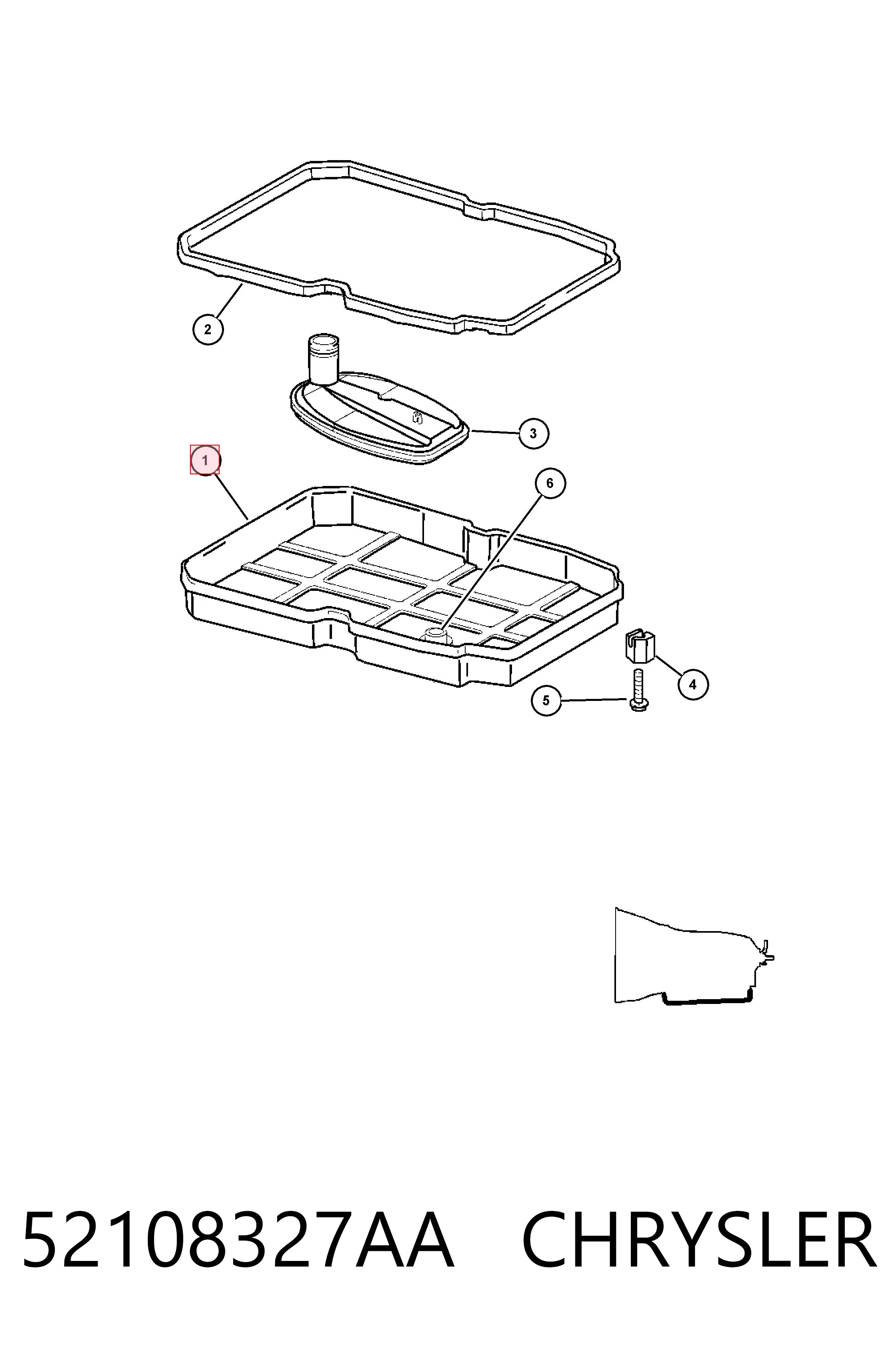 52108327AA Chrysler Cárter de aceite, caja automática