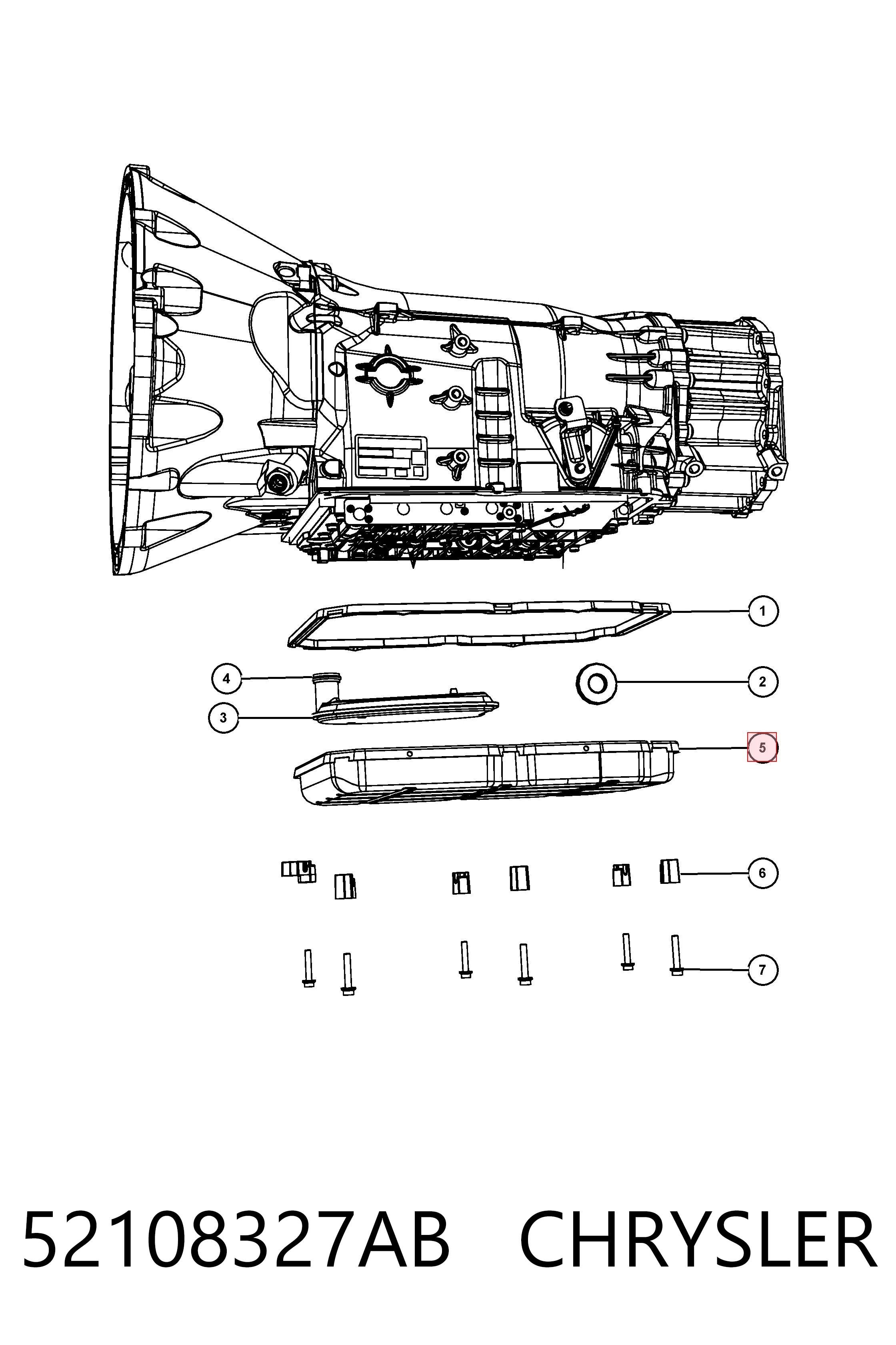 52108327AB Chrysler Cárter de aceite, caja automática
