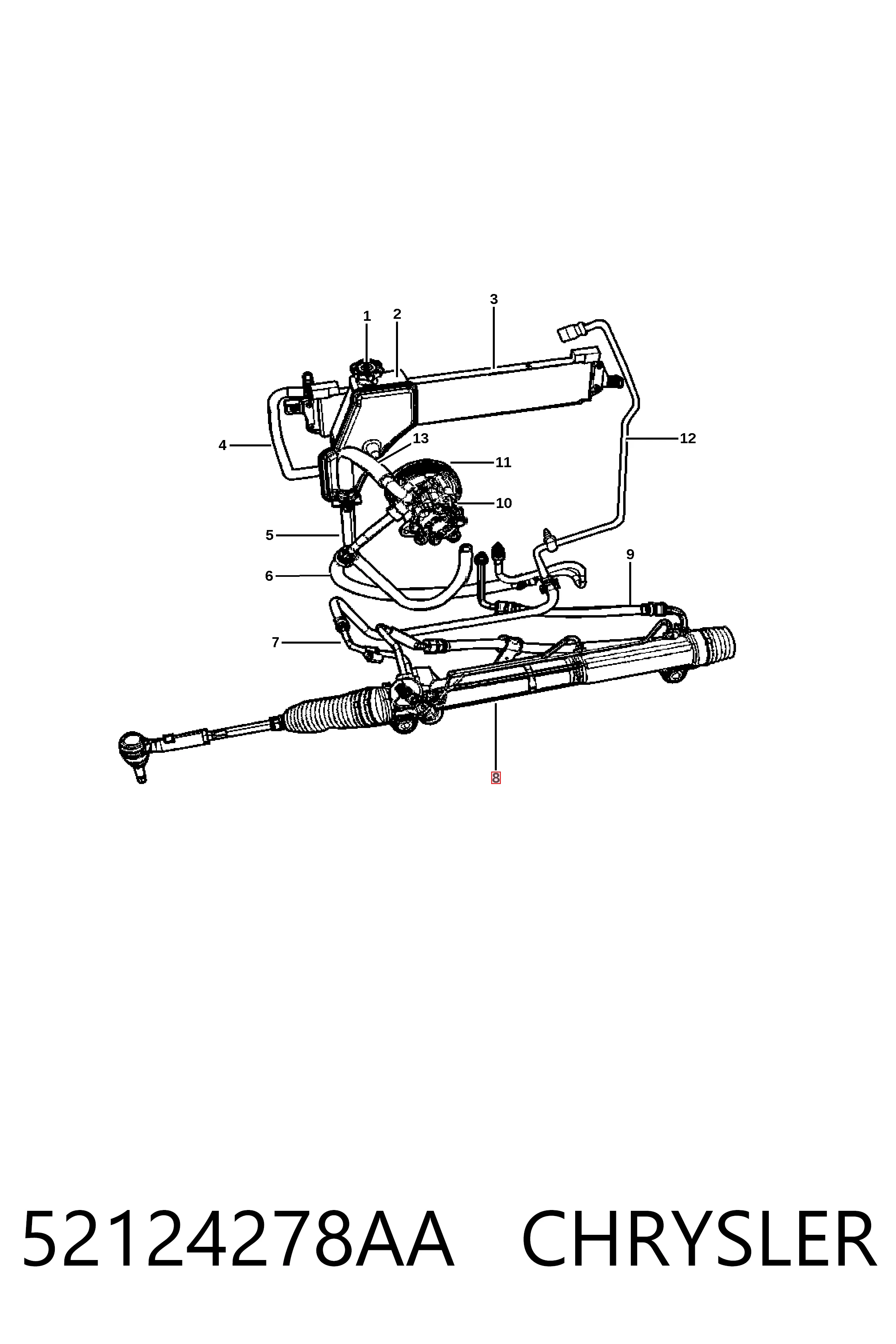 Cremallera de dirección CHRYSLER 52124278AA