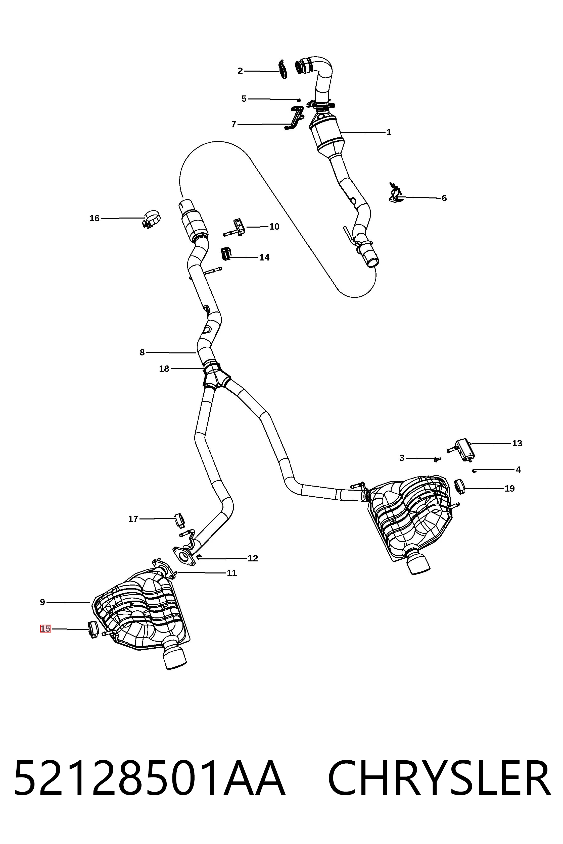 52128501AA Chrysler Soporte de escape
