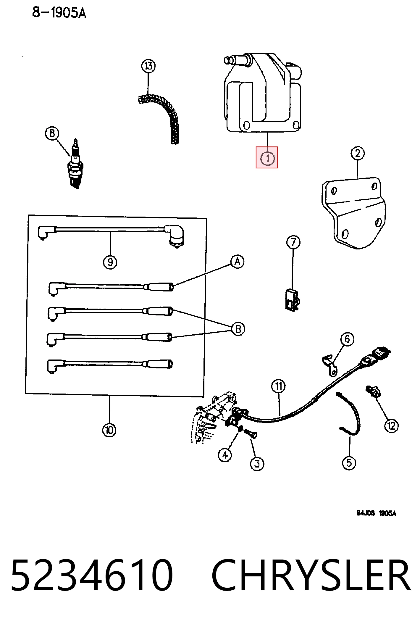 5234610 Chrysler Bobina de ignición