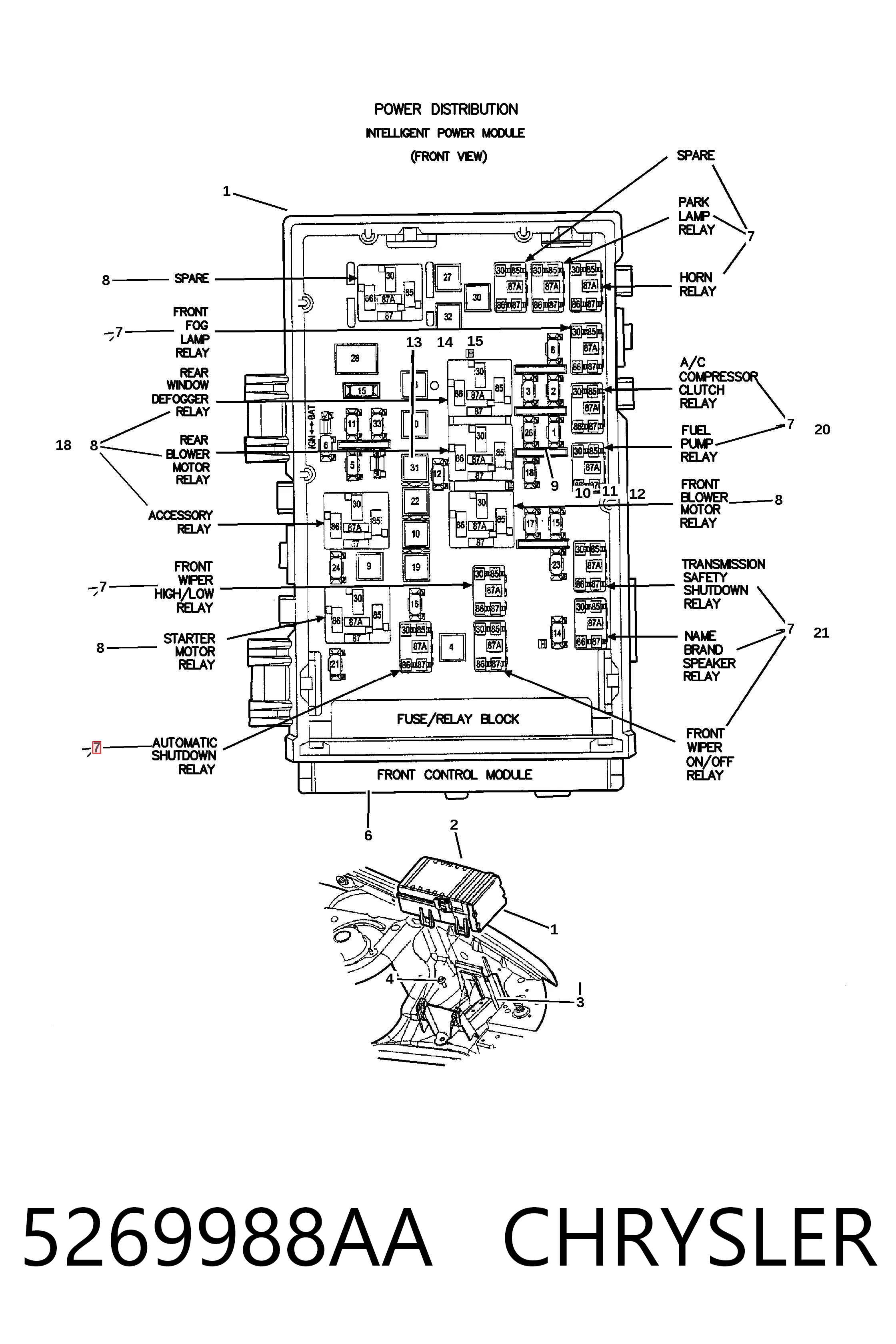 5269988AA Chrysler Relé eléctrico multifuncional