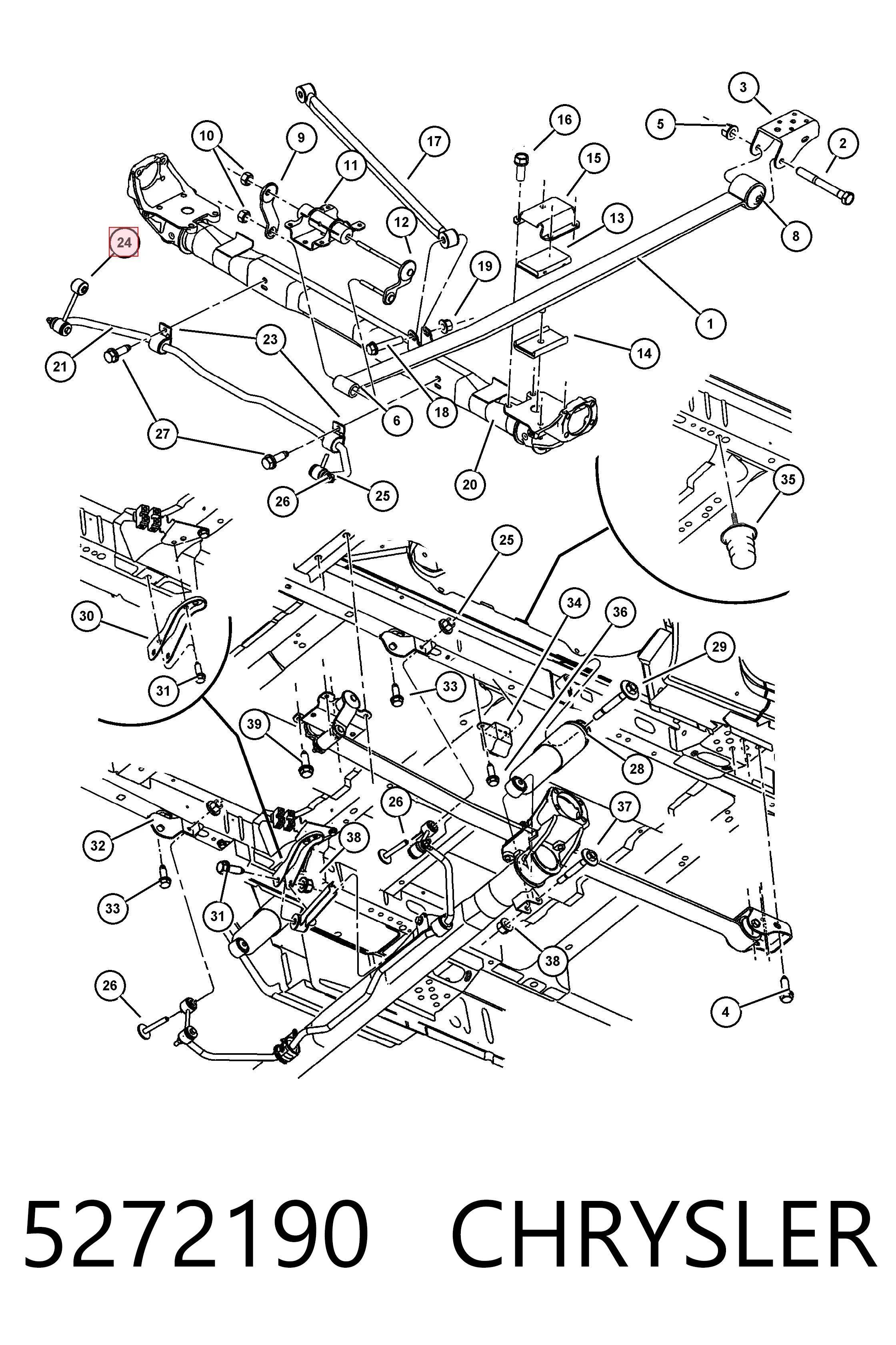 5272190 Chrysler Silentblock de la barra estabilizadora