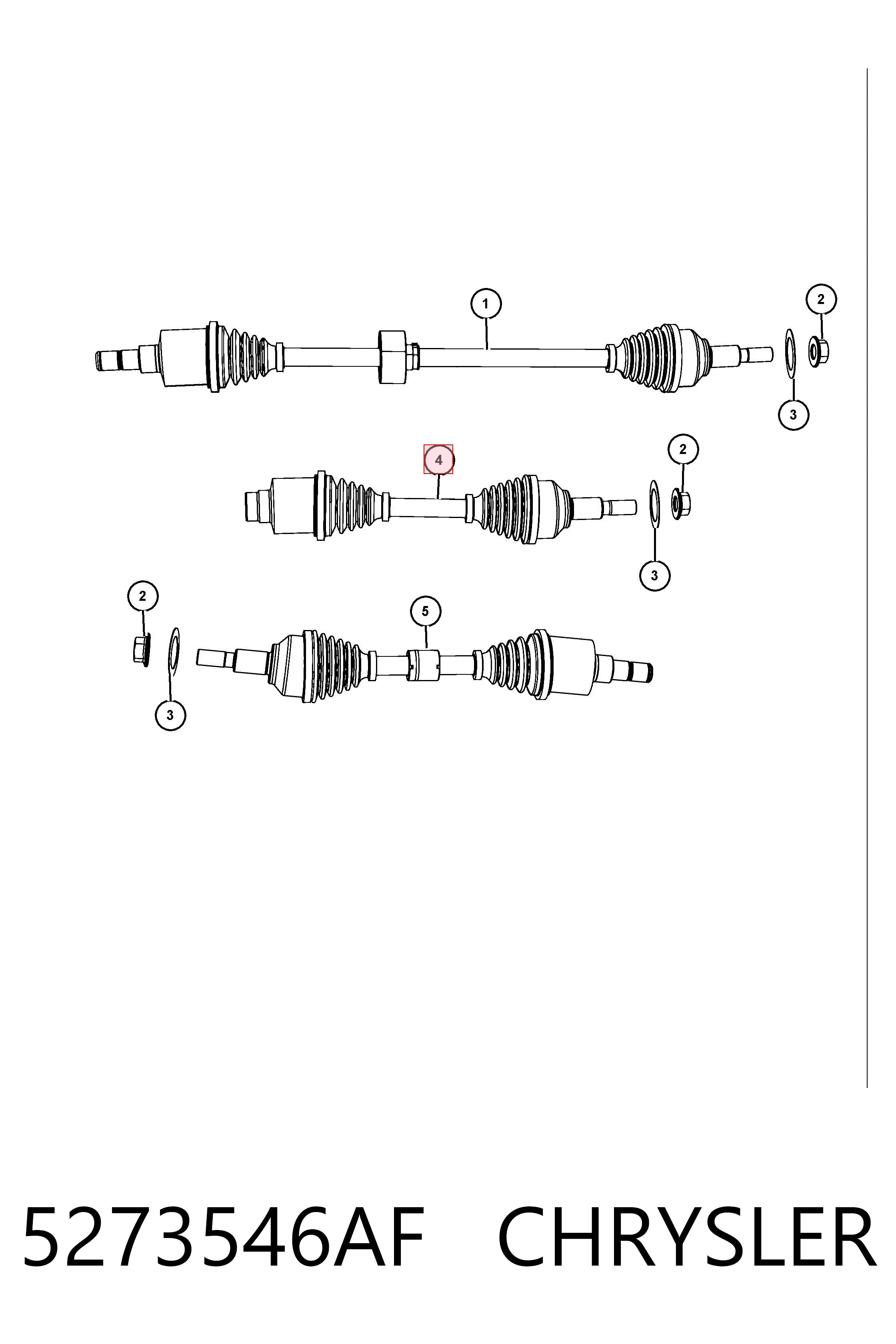 5273546AF Chrysler Semieje delantero derecho