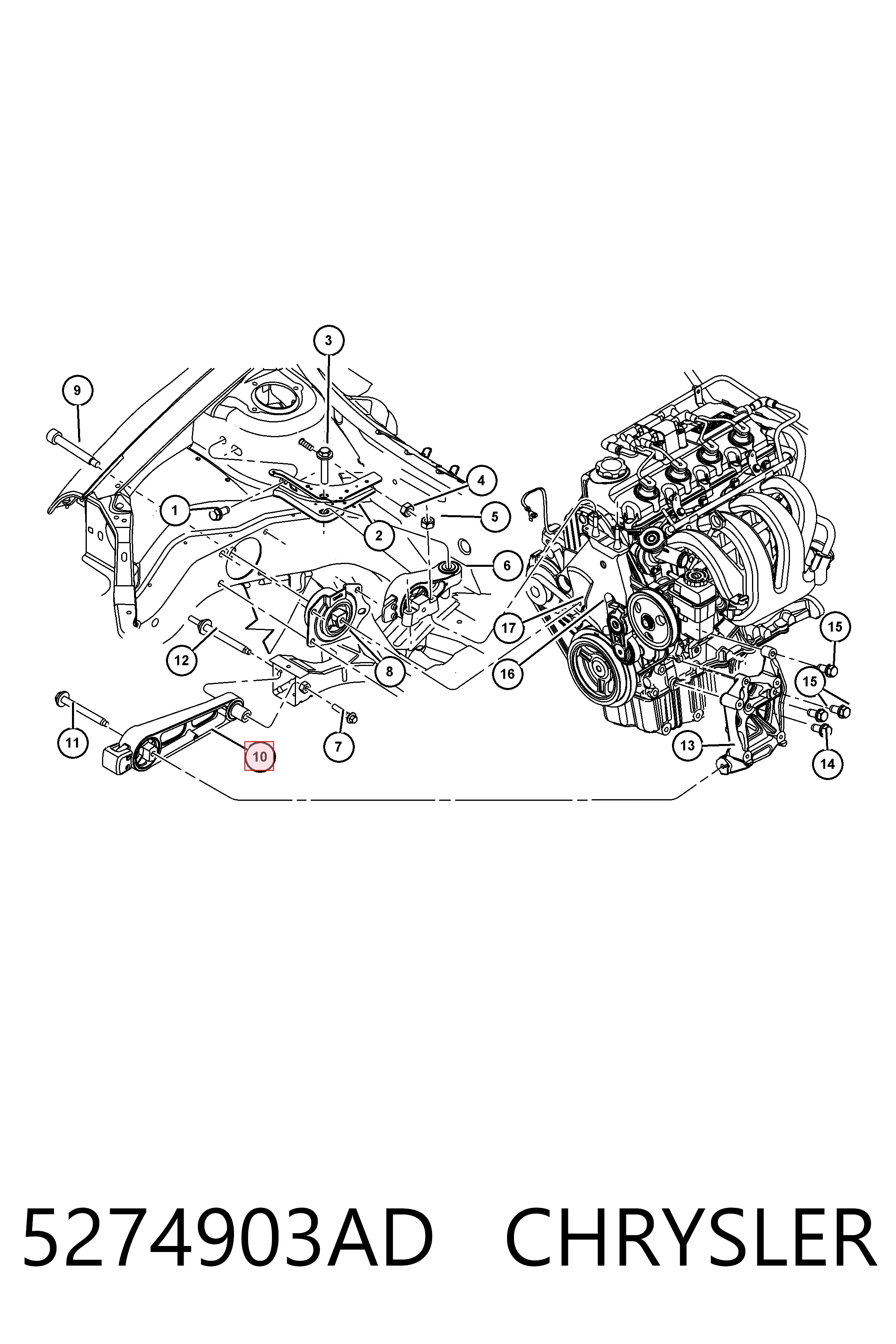 5274903AD Chrysler Soportes de motor delantero