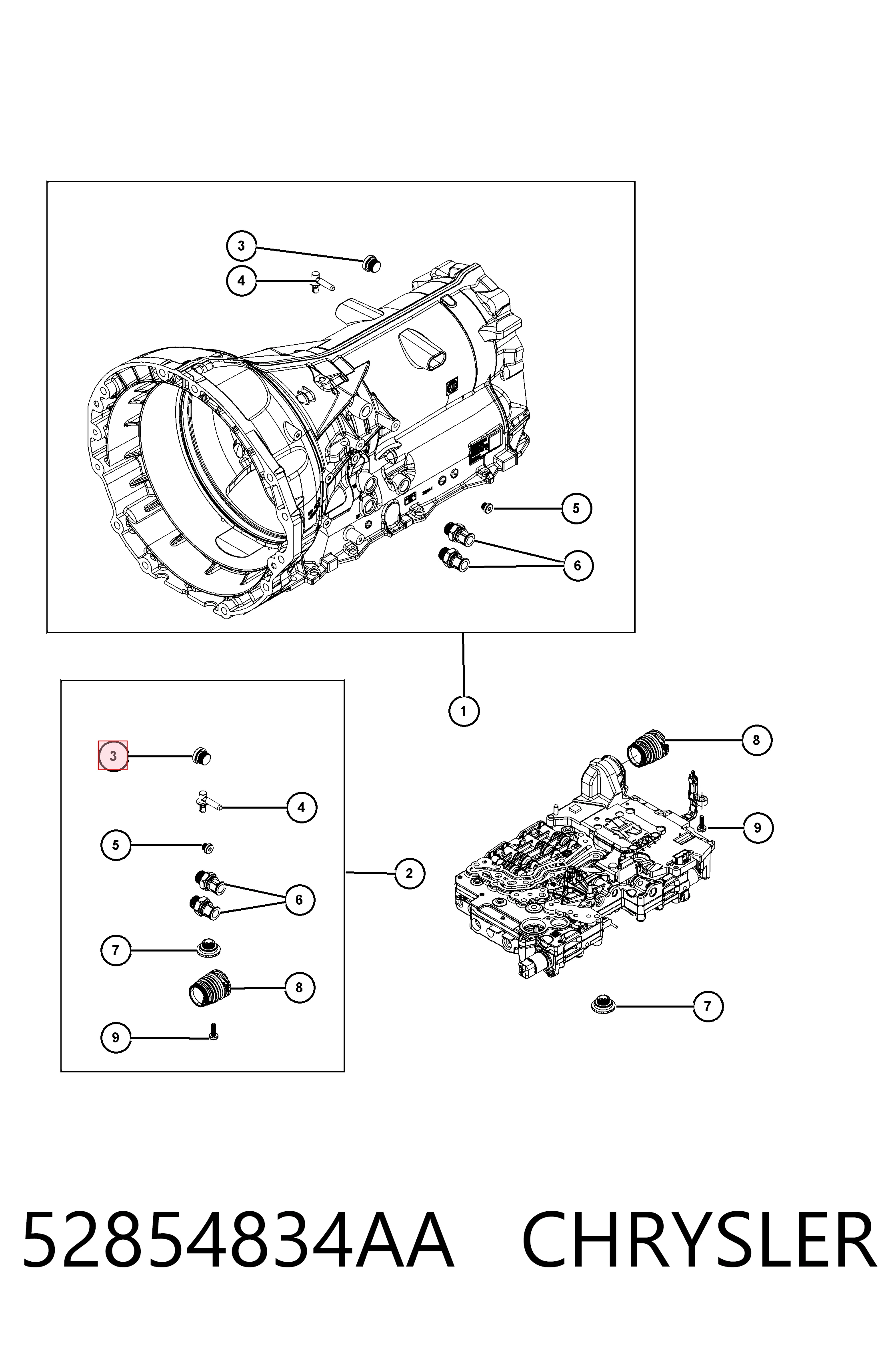 52854834AA Chrysler Cárter de aceite, caja automática