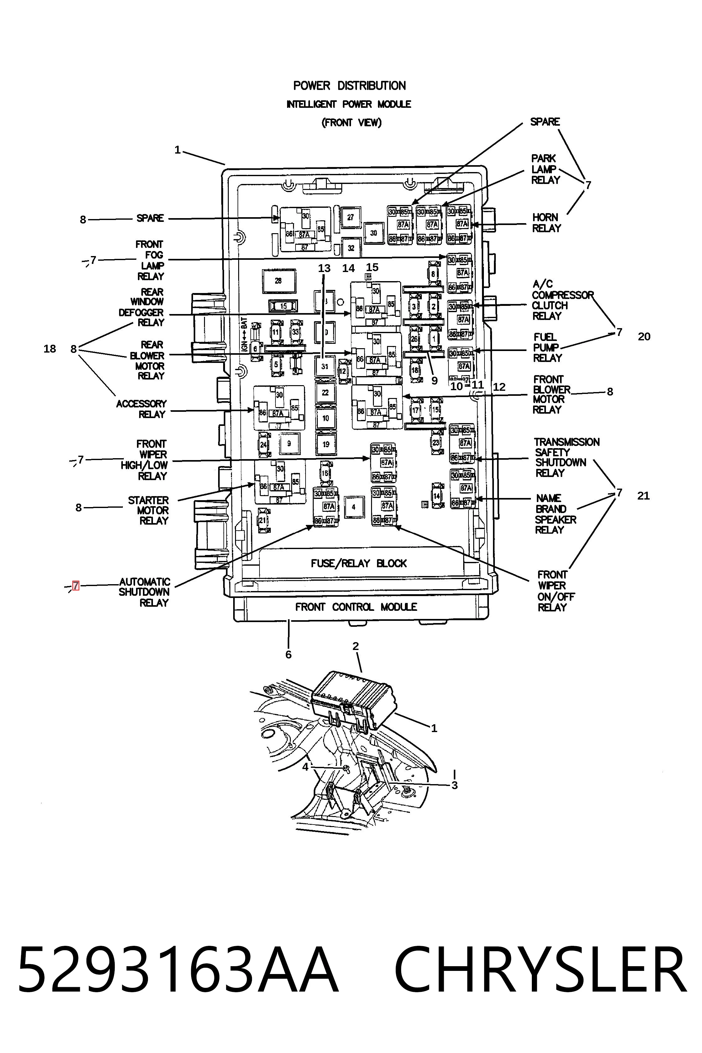 5293163AA Chrysler Relé de bujías incandescentes