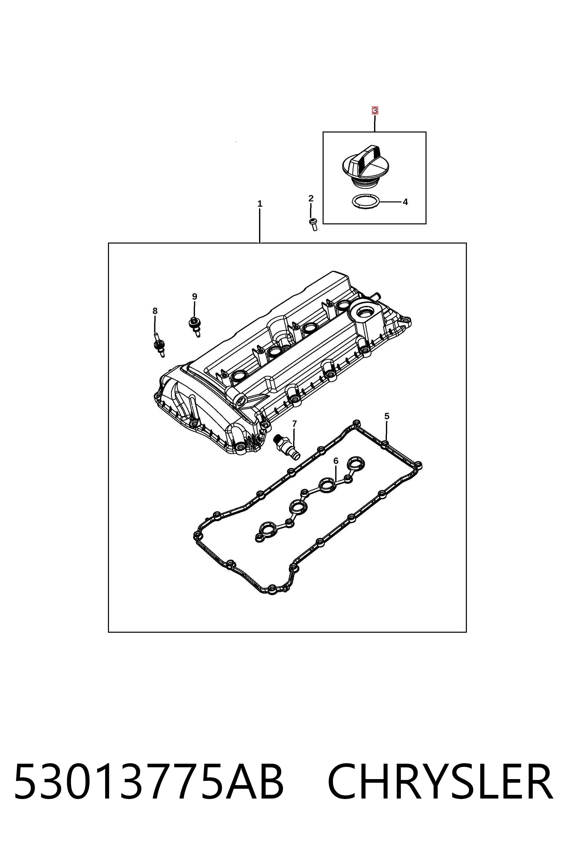 K04892006AA Fiat/Alfa/Lancia Tapa, tubuladura de relleno de aceite