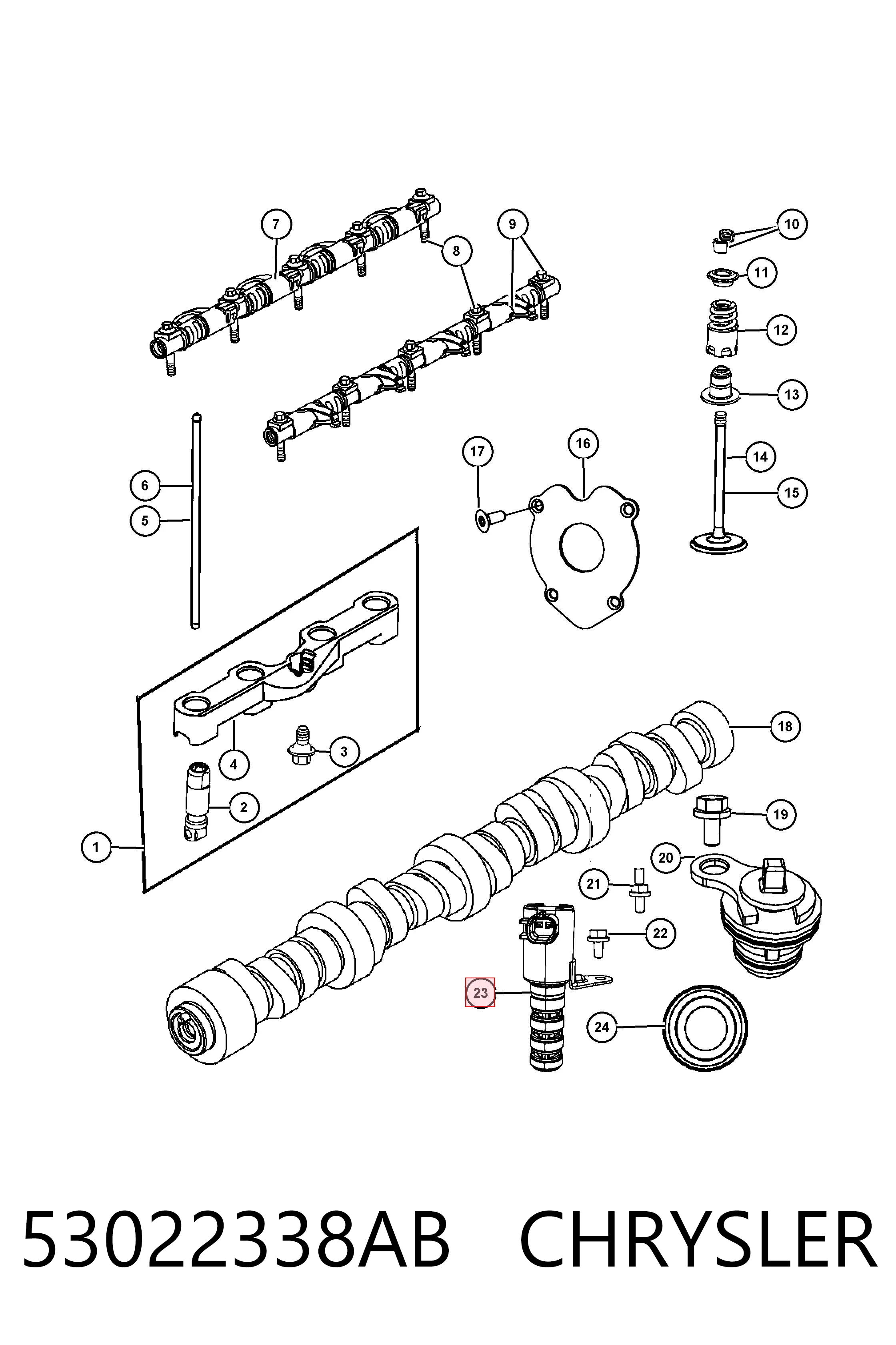 53022338AB Chrysler Válvula control, ajuste de levas