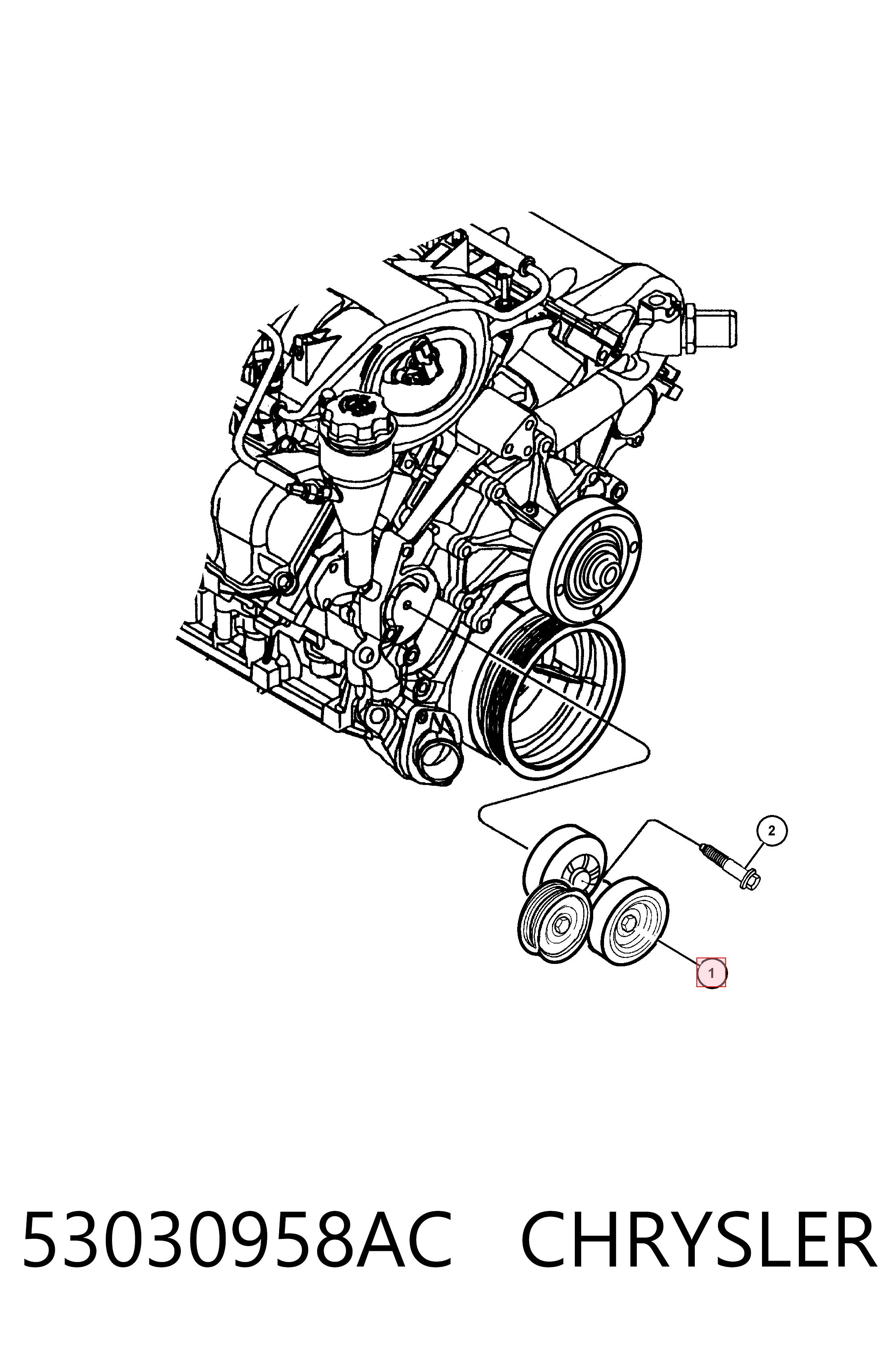 53030958AC Chrysler Tensor de correa de alternador