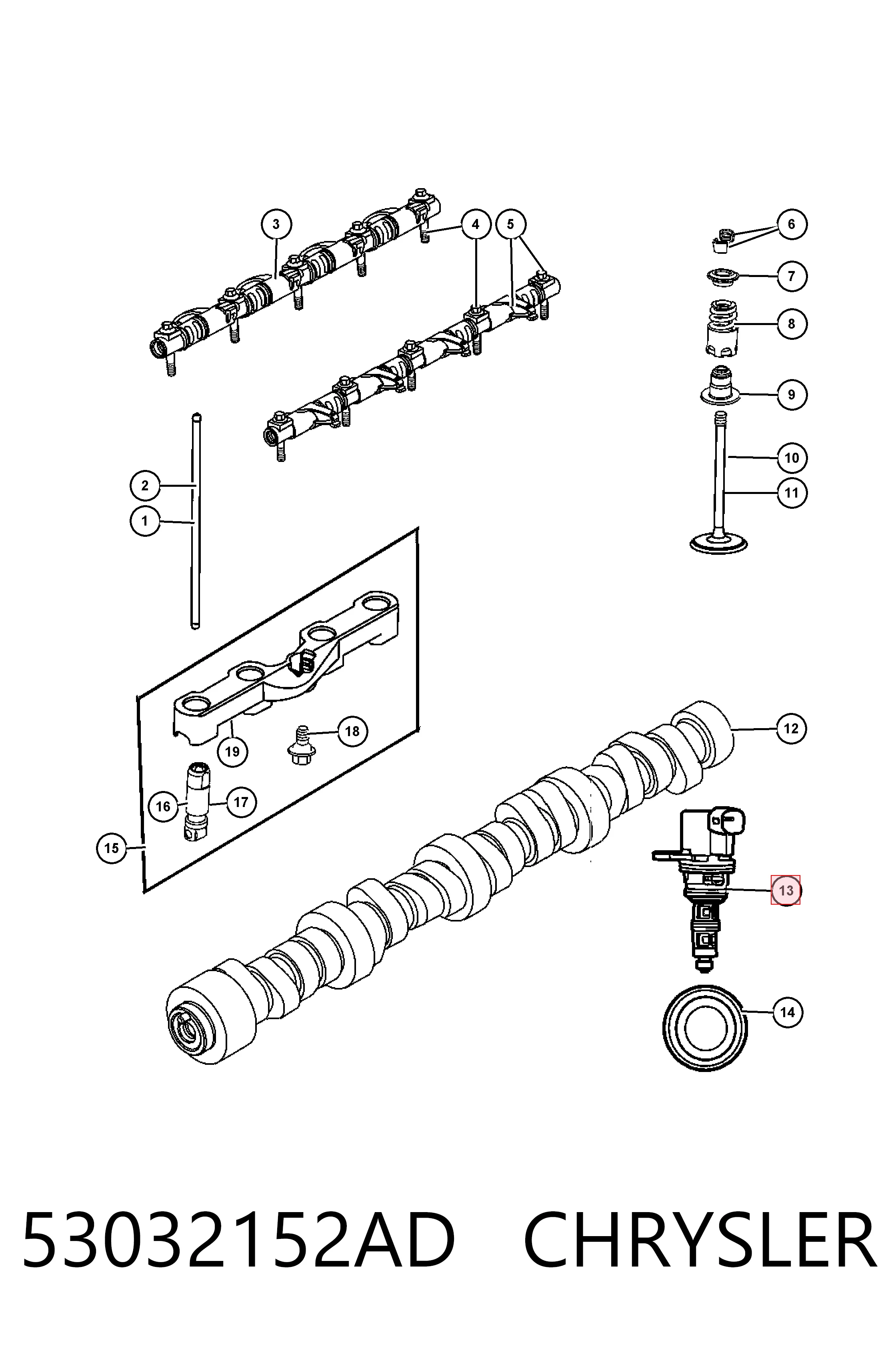 53032152AD Chrysler Solenoide de transmisión automática