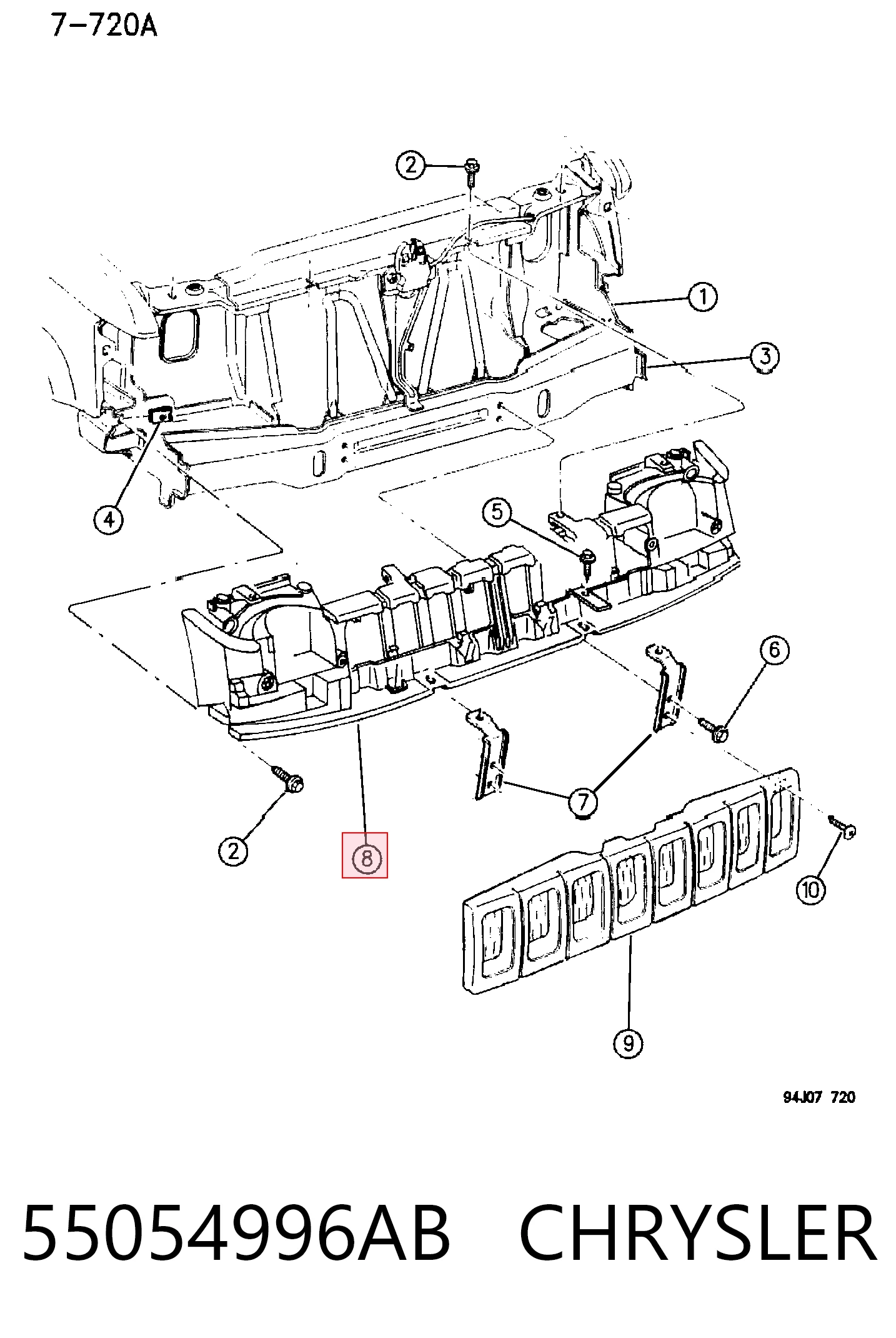 Soporte de radiador completo (panel de montaje para foco) para Jeep Grand Cherokee I Z