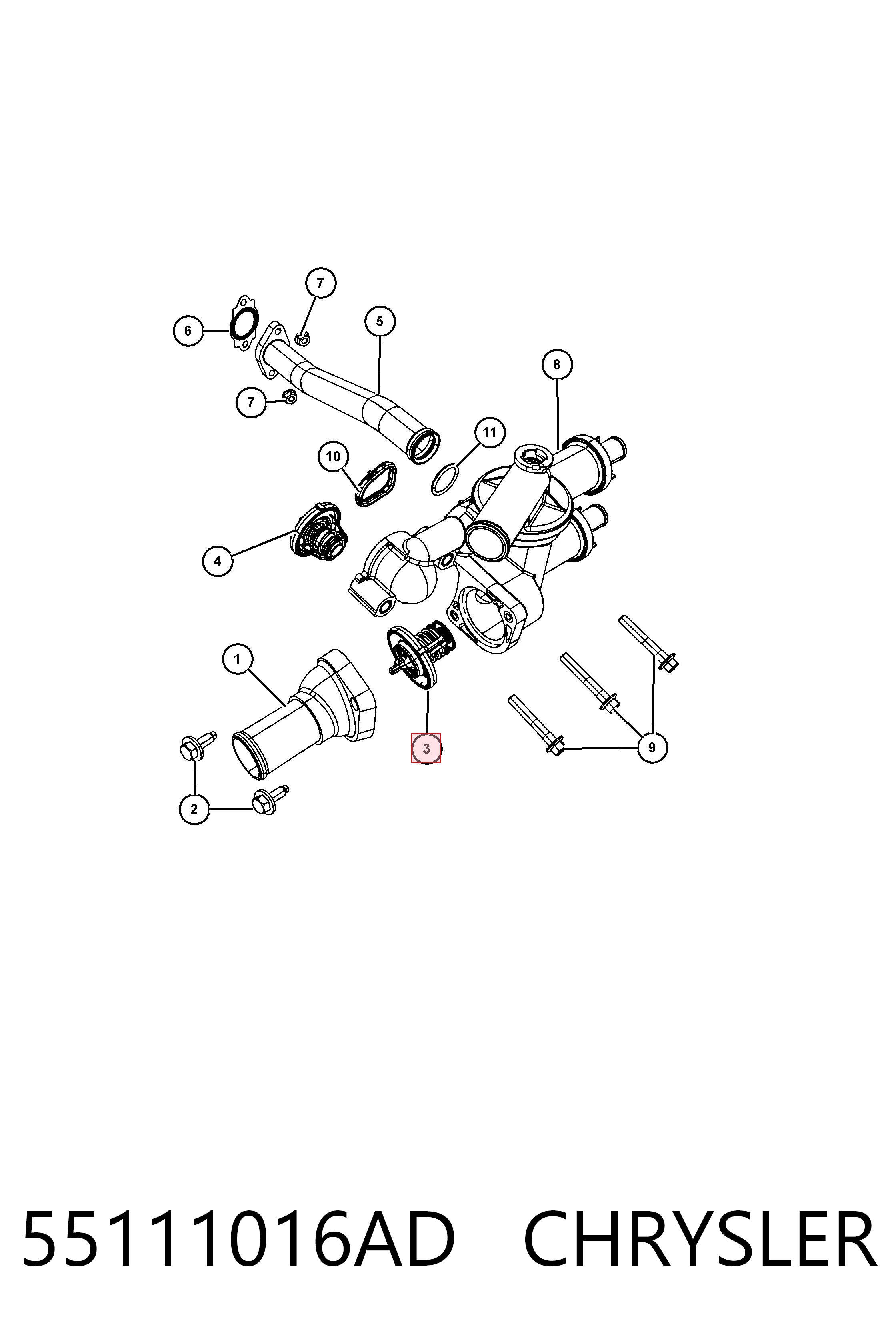 55111016AD Chrysler Termostato de agua