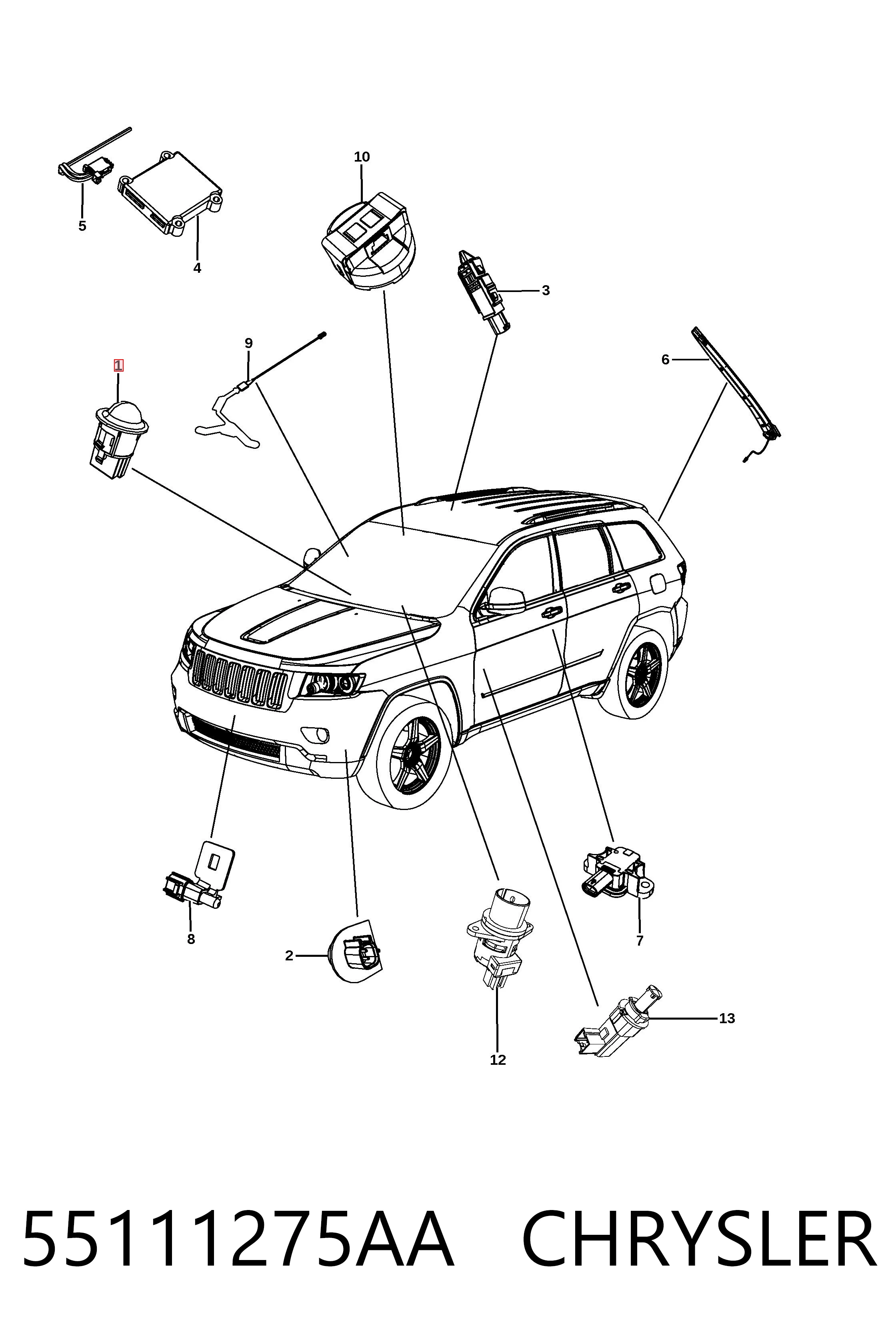 55111275AA Chrysler Sensor de luz interior