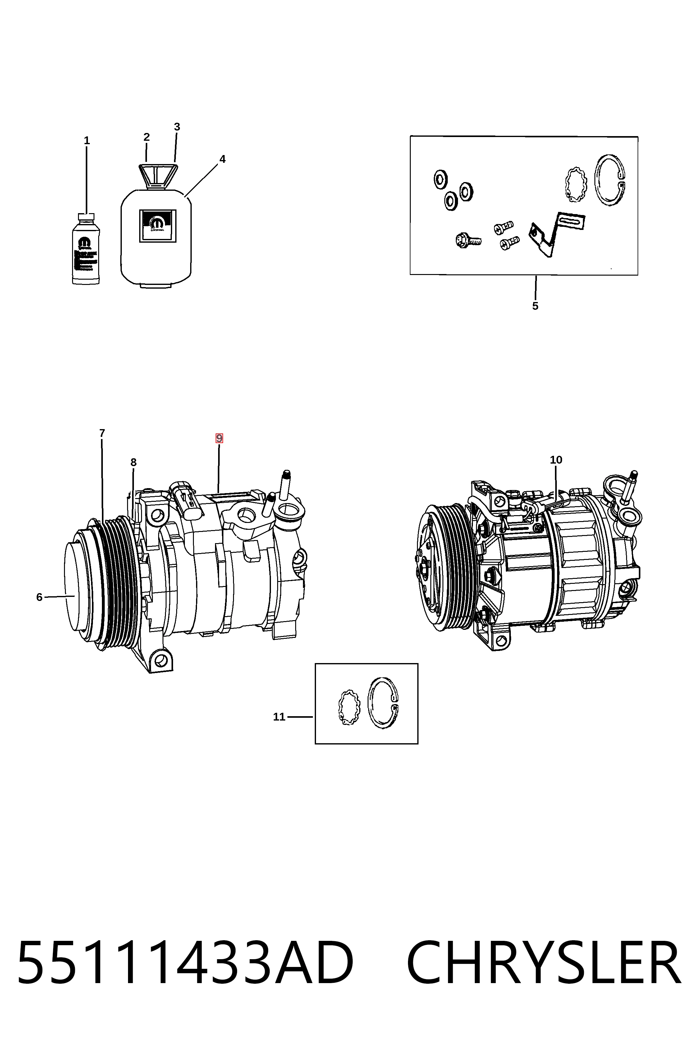 55111433AD Chrysler Compresor climatizador