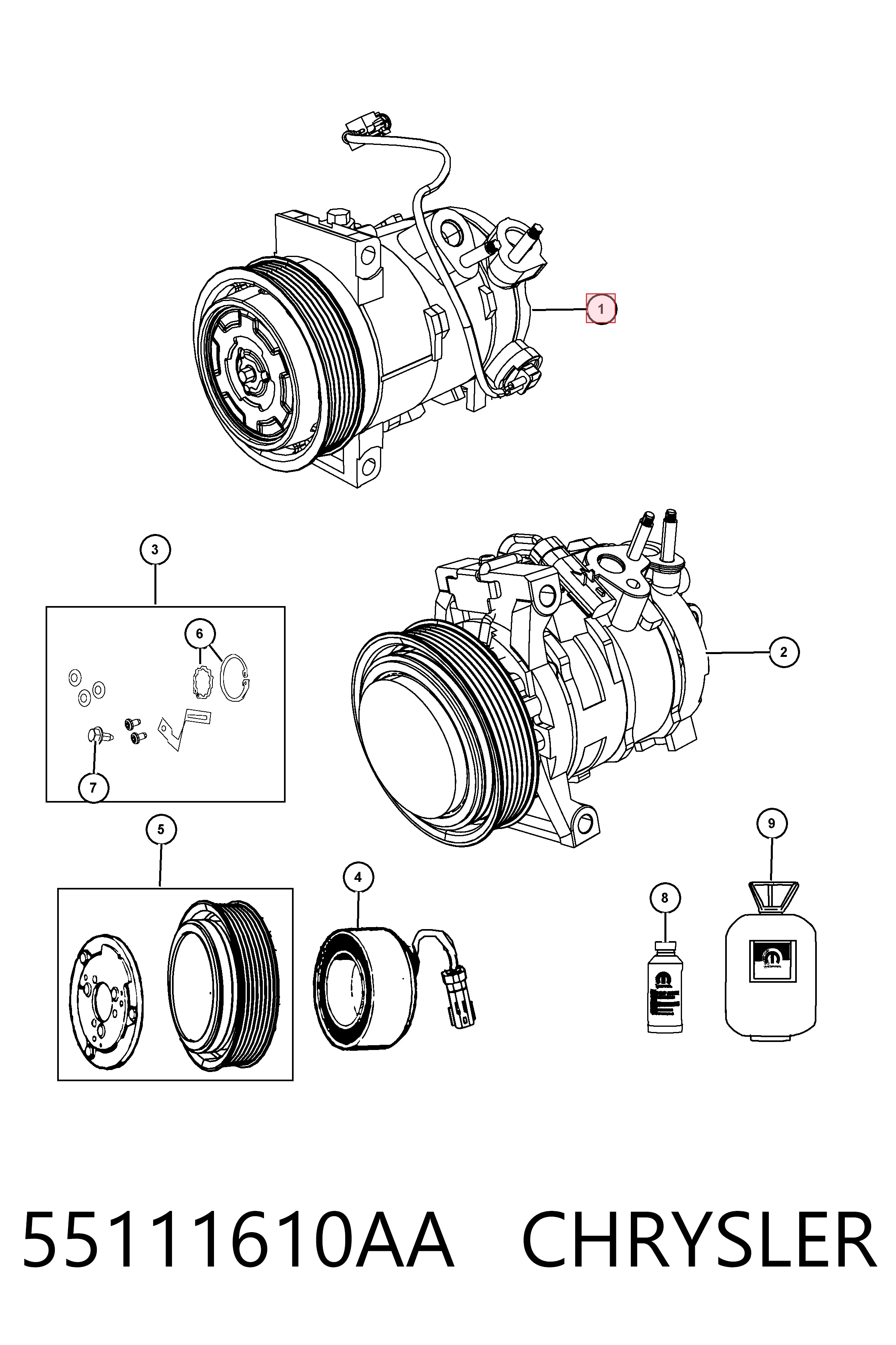 Compresor de aire acondicionado 3425KS1 Polcar