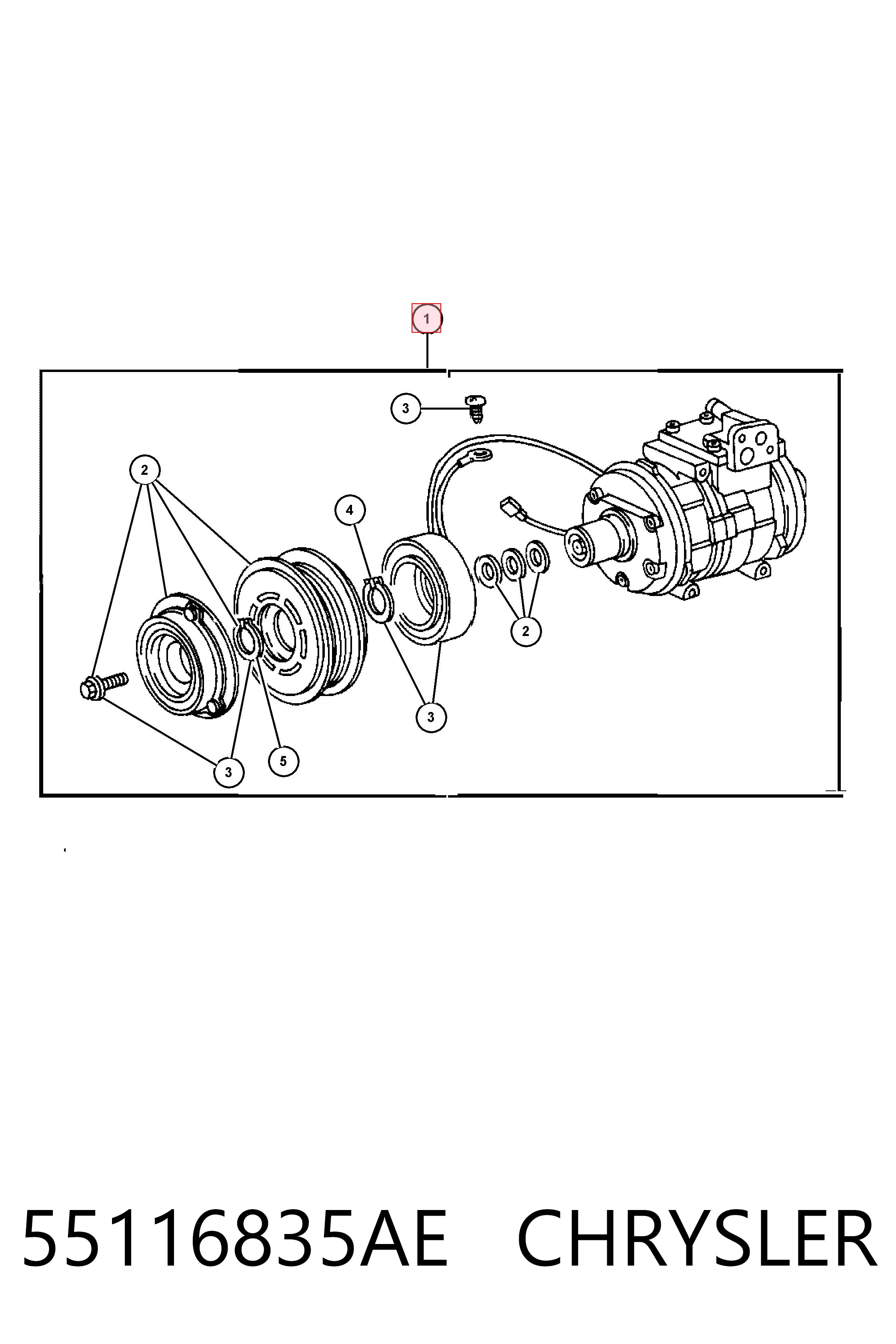55116835AE Chrysler Compresor climatizador