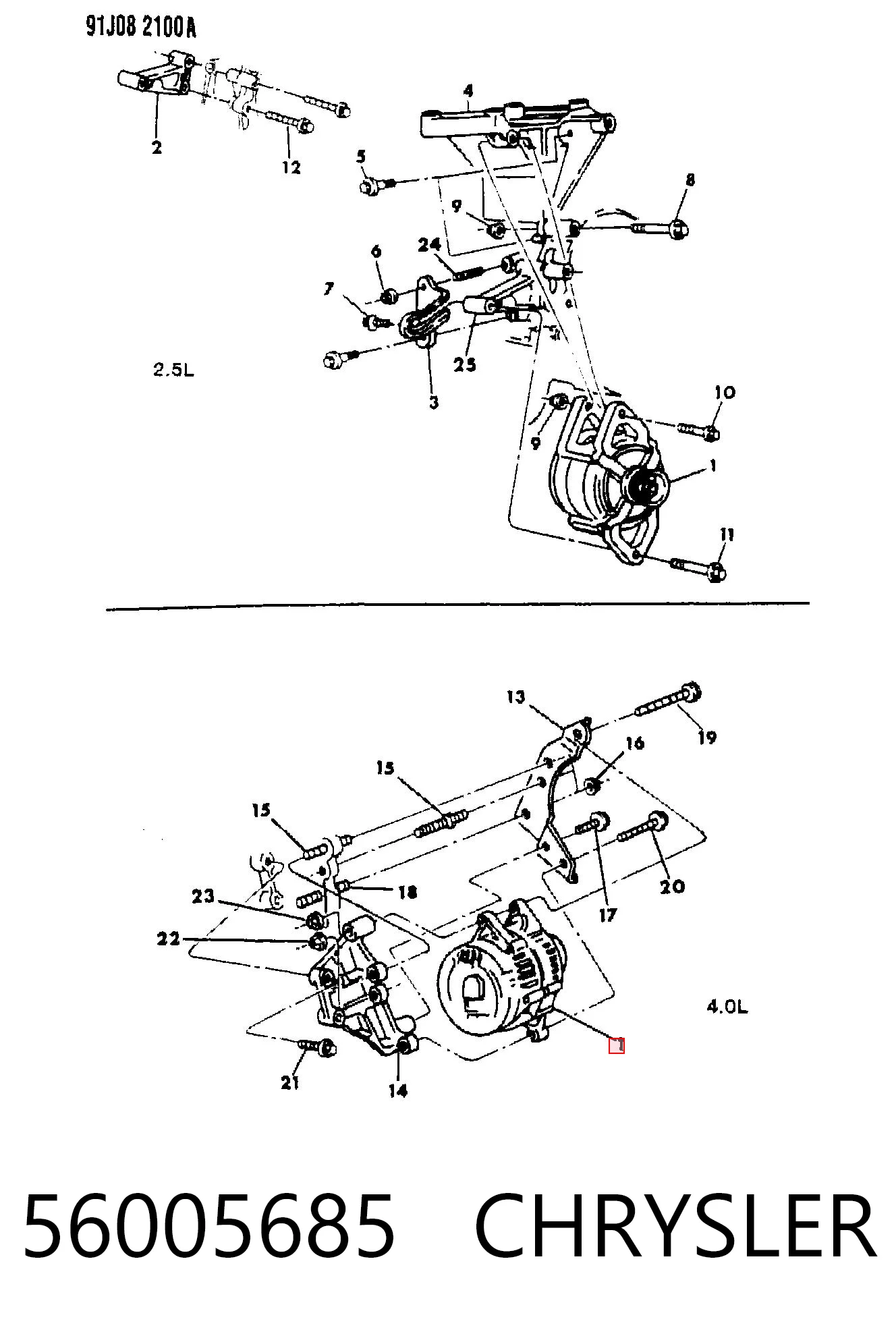 56005685 Chrysler Alternador de coche