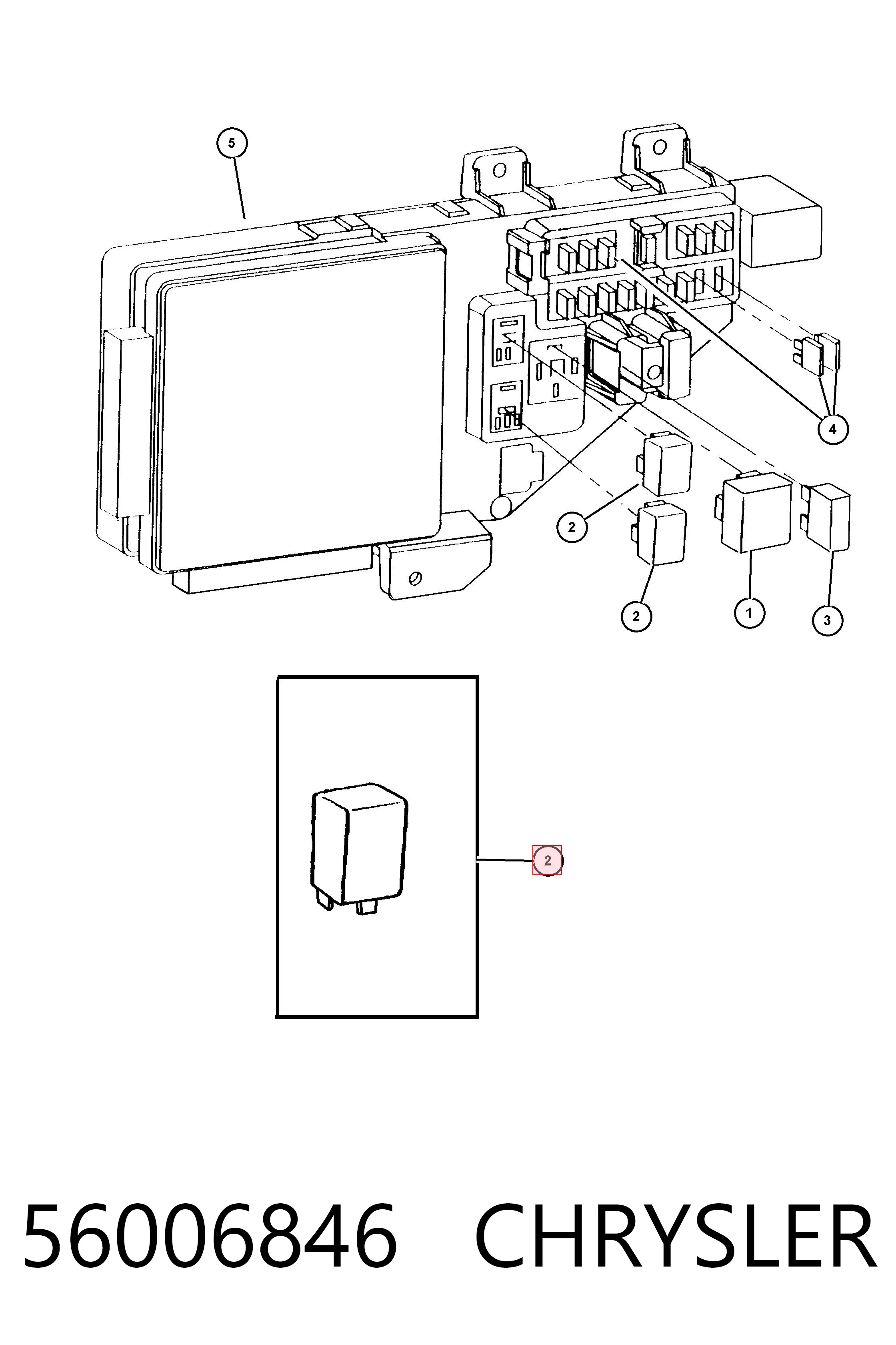 56006846 Chrysler Relé eléctrico multifuncional