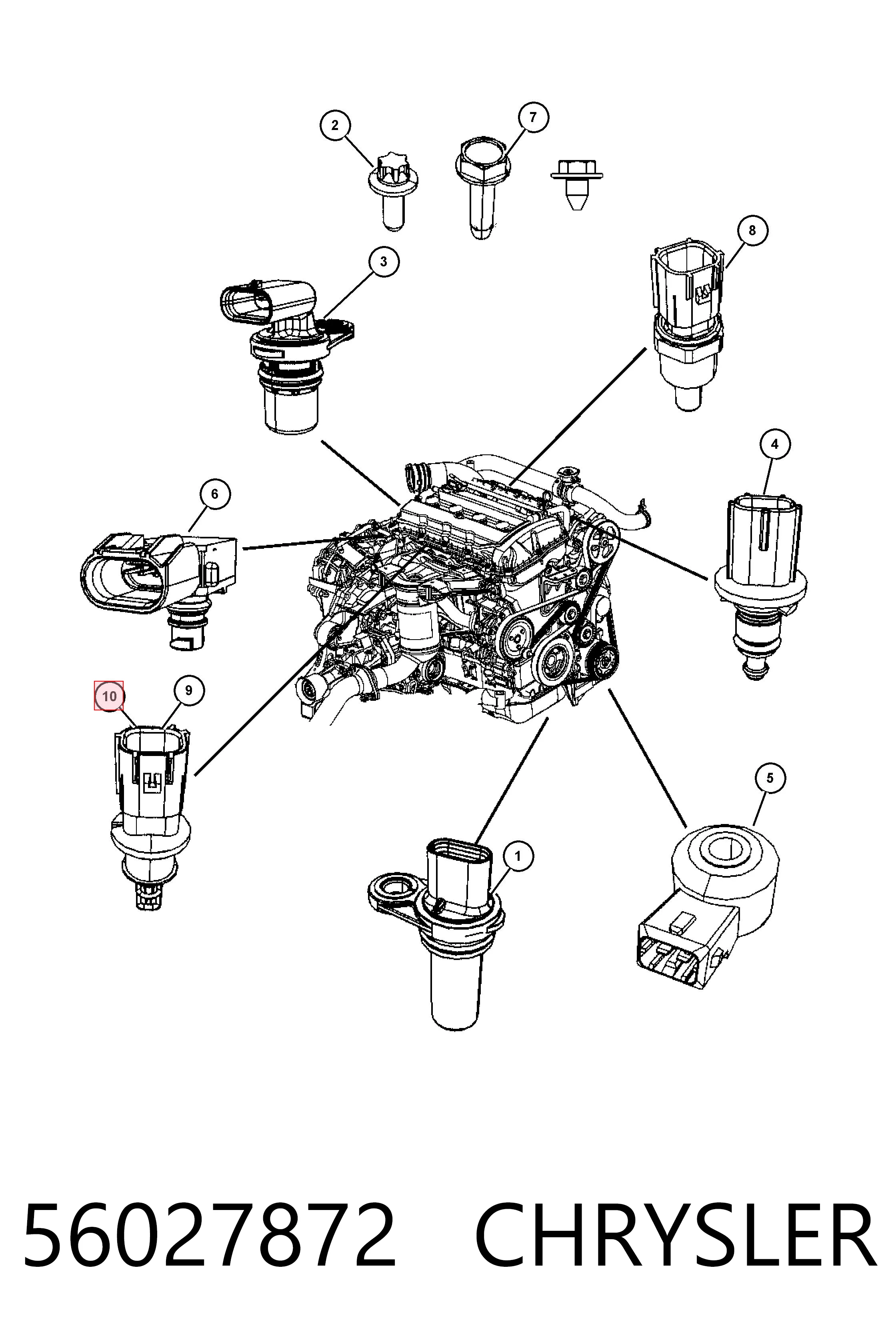 56027872 Chrysler Sensor de temperatura del aire de admisión