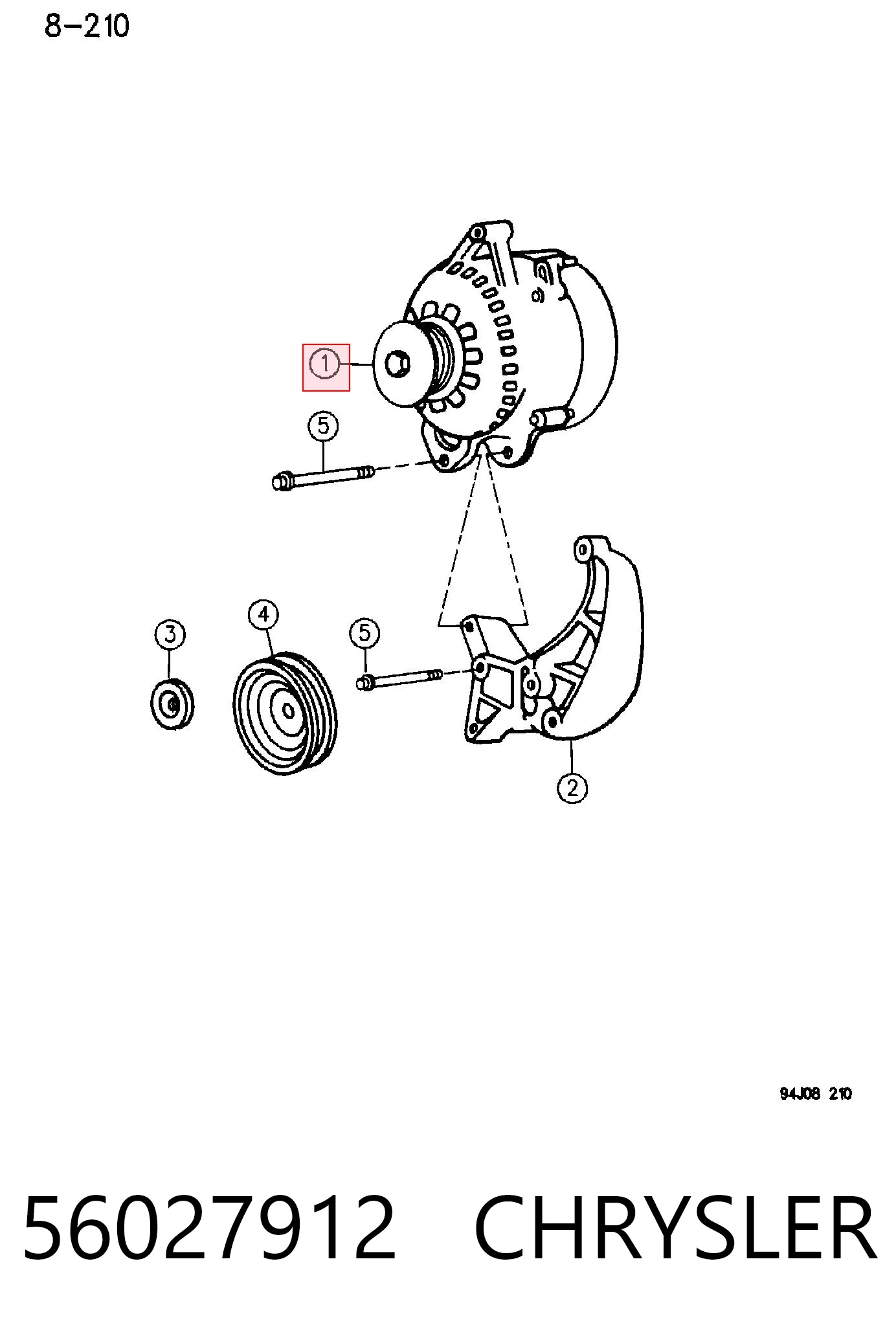 56027912 Chrysler Alternador de coche