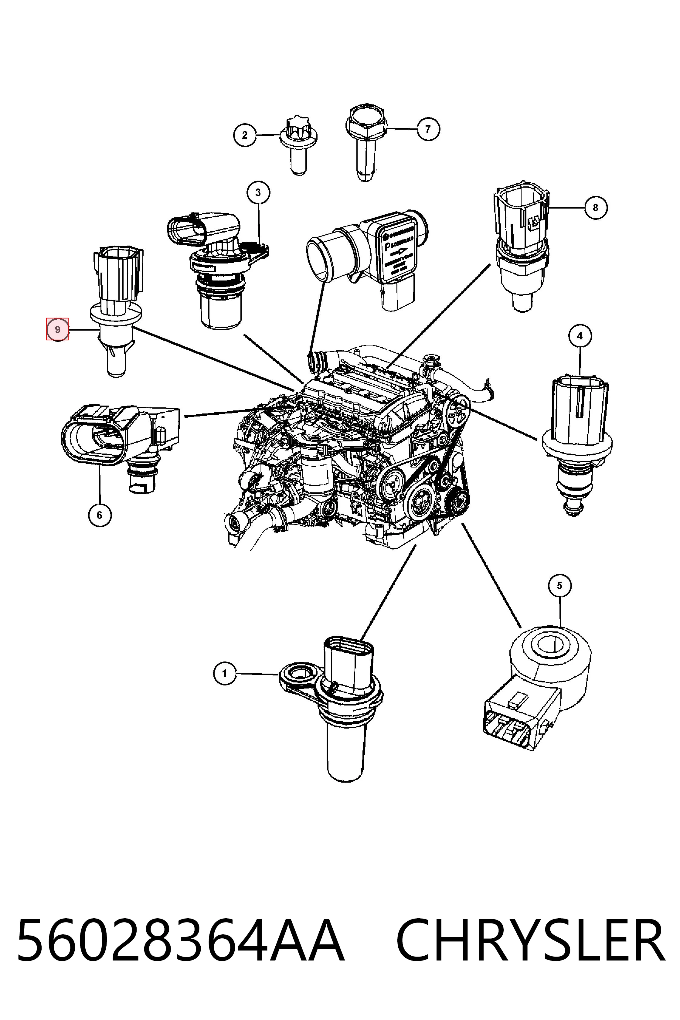 Sensor de temperatura del aire de admisión V33720255 Vemo