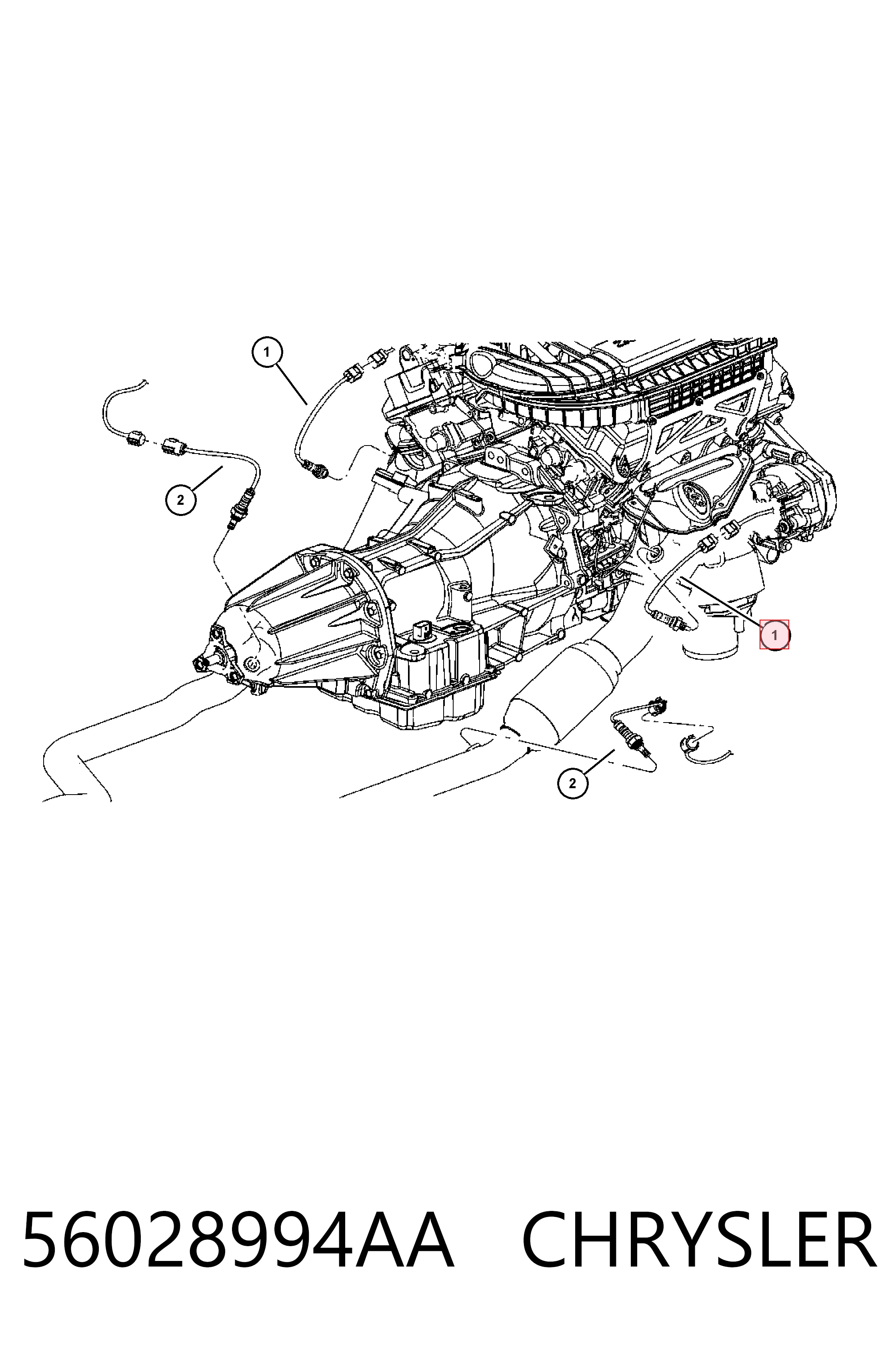 56028994AA Chrysler Sensor de oxígeno previo al catalizador