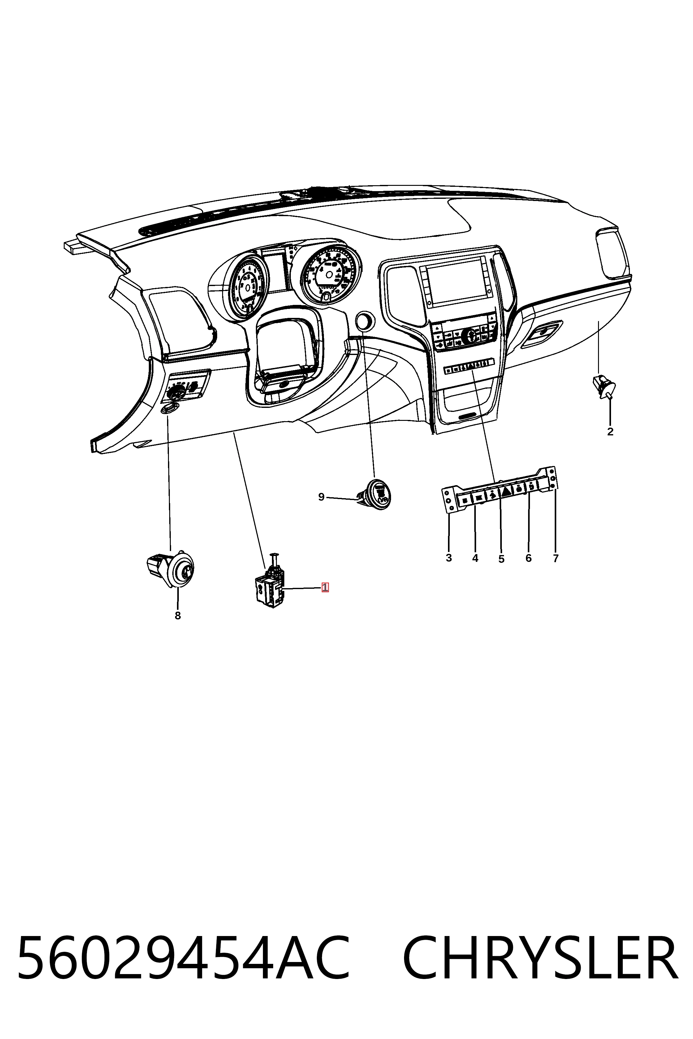 56029454AC Chrysler Interruptor luces de freno
