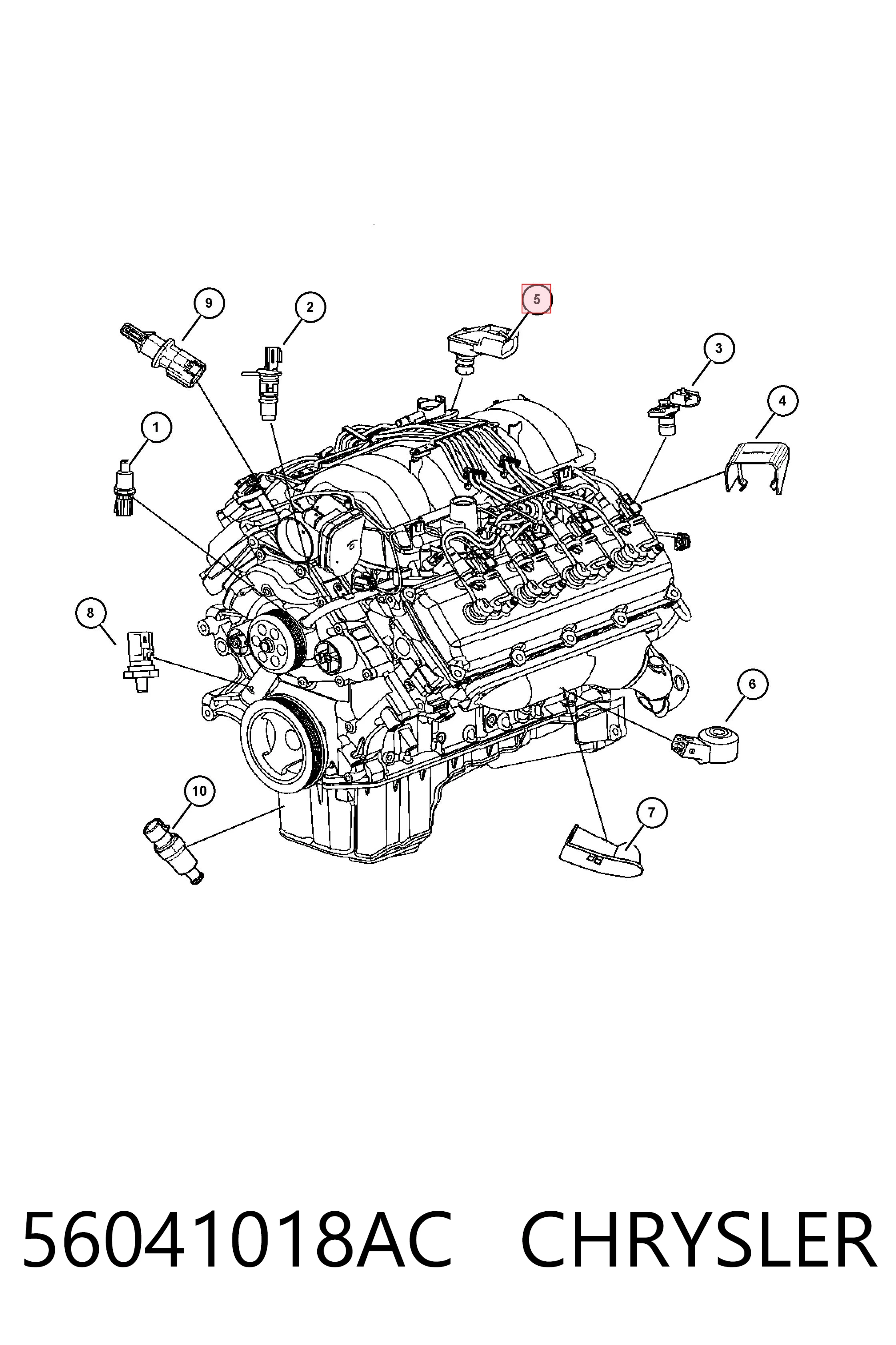 56041018AC Chrysler Sensor De Presion Del Colector De Admision