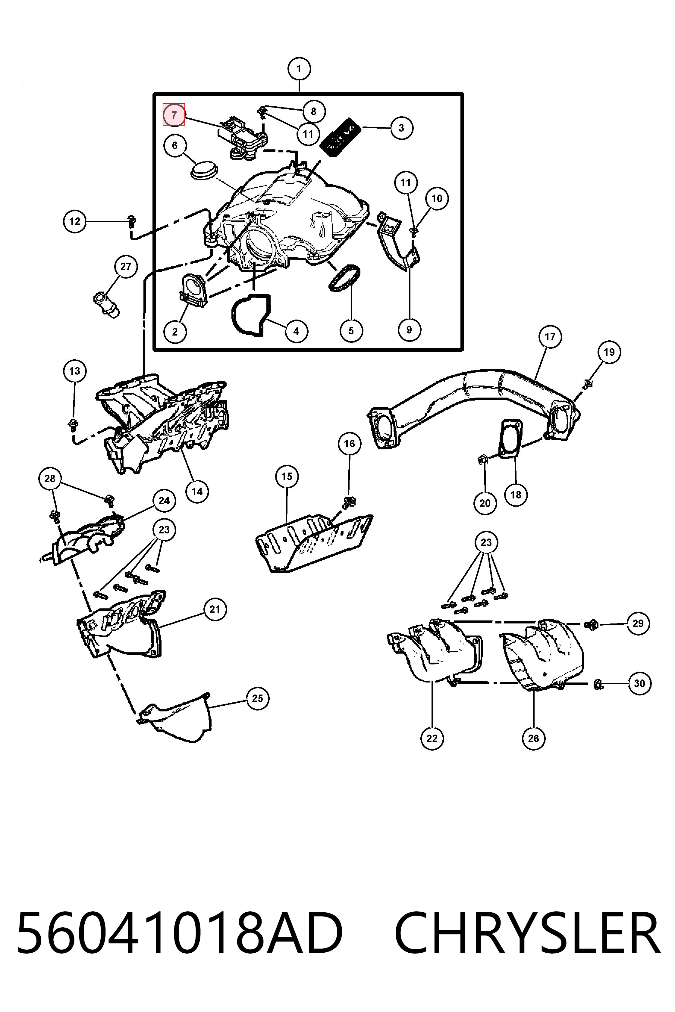 56041018AD Chrysler Sensor De Presion Del Colector De Admision