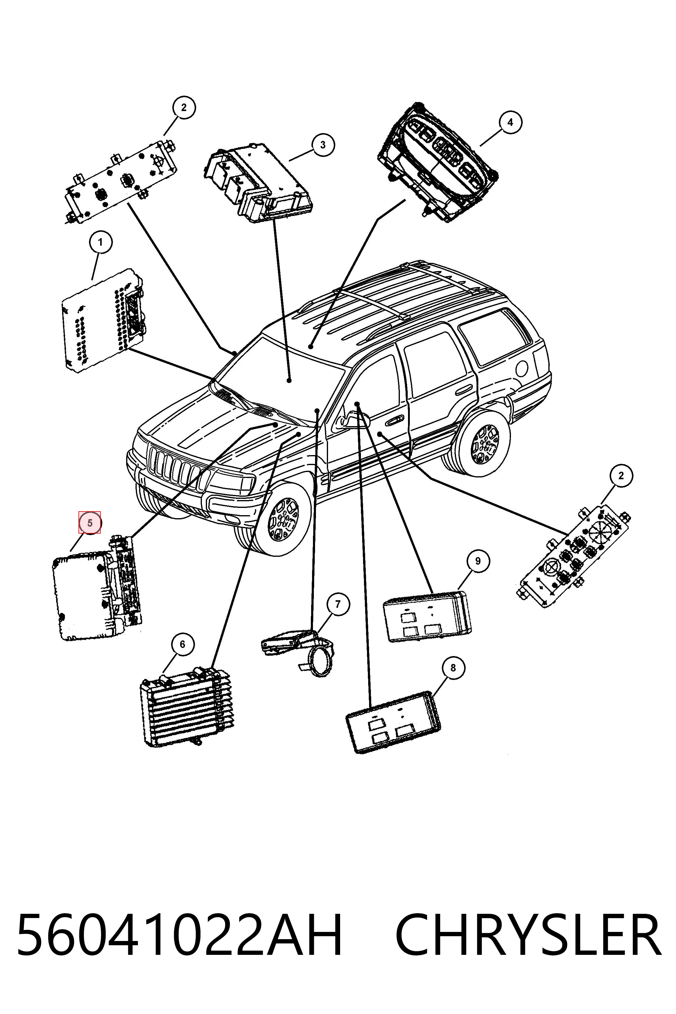 56041022AH Chrysler Unidad de control ABS hidráulico
