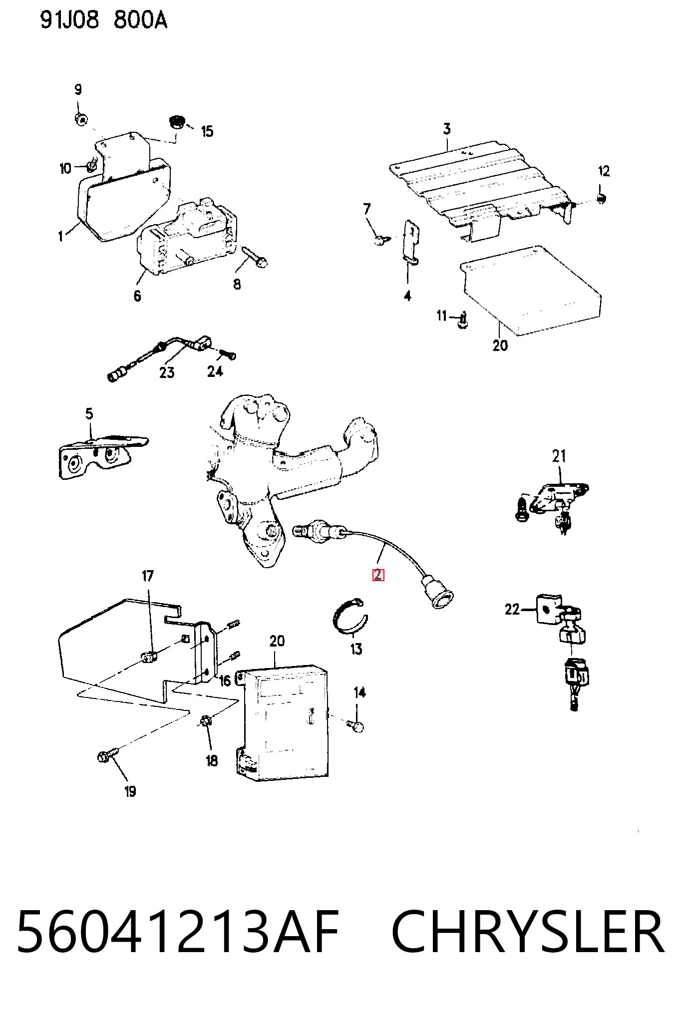 56041213AF Chrysler Sensor de oxígeno previo al catalizador