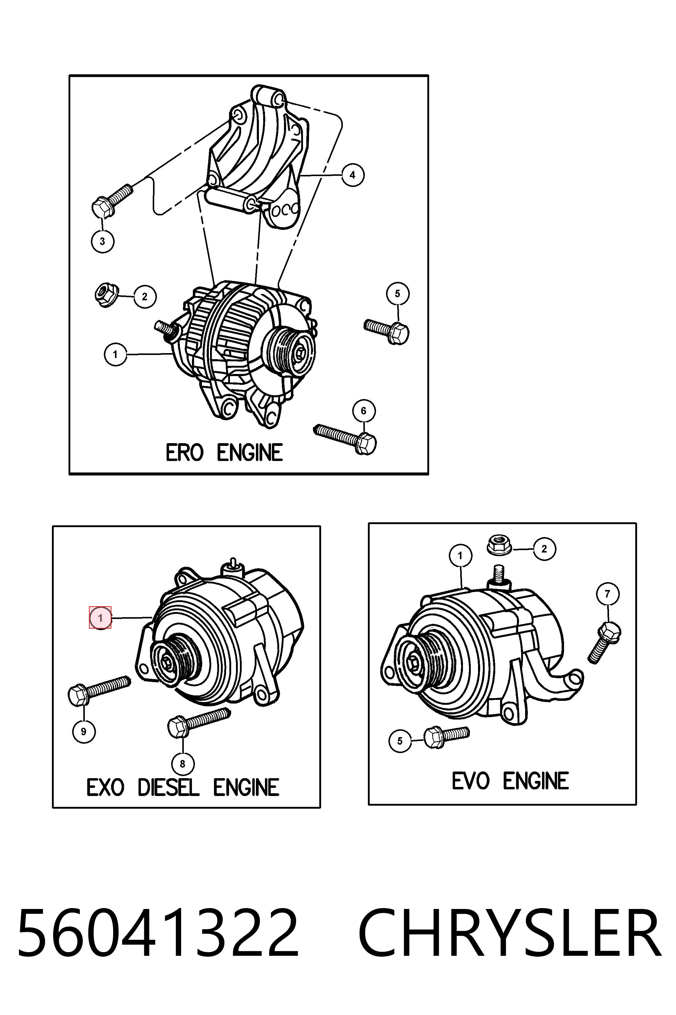 Alternador CHRYSLER 56041322