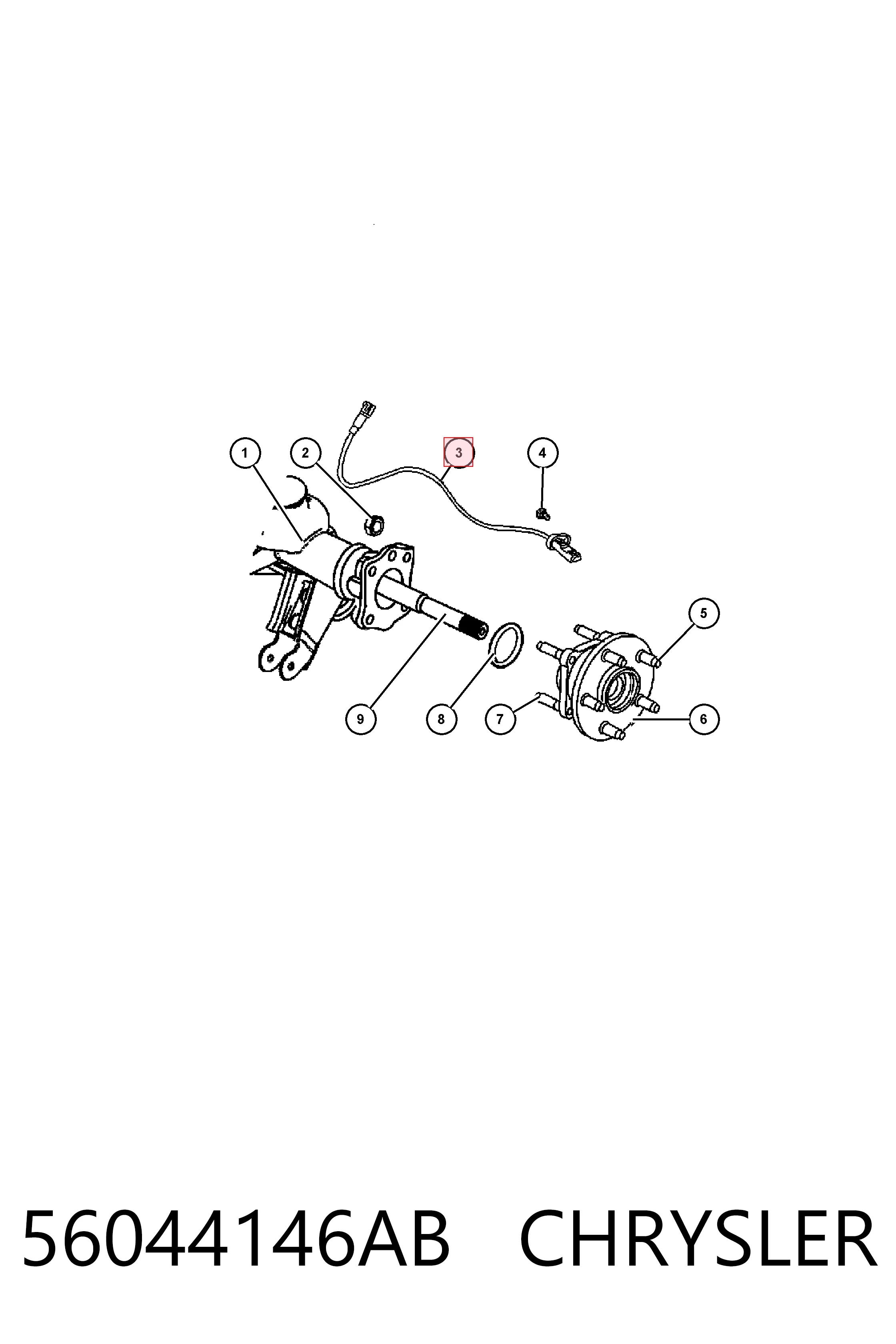 56044146AB Chrysler Sensor de freno, trasero