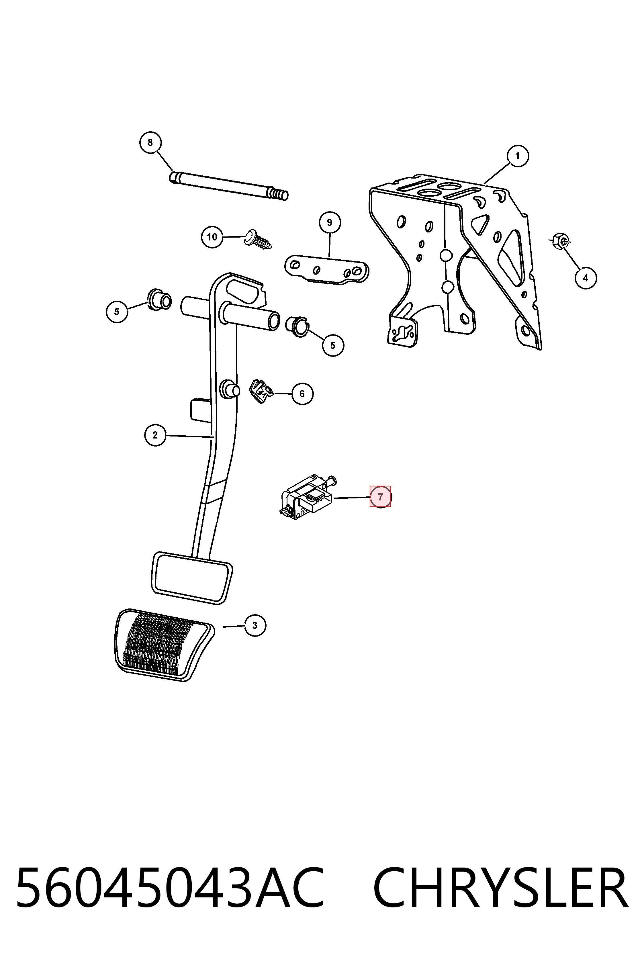 Interruptor luz de freno Fiat/Alfa/Lancia K56045043AE