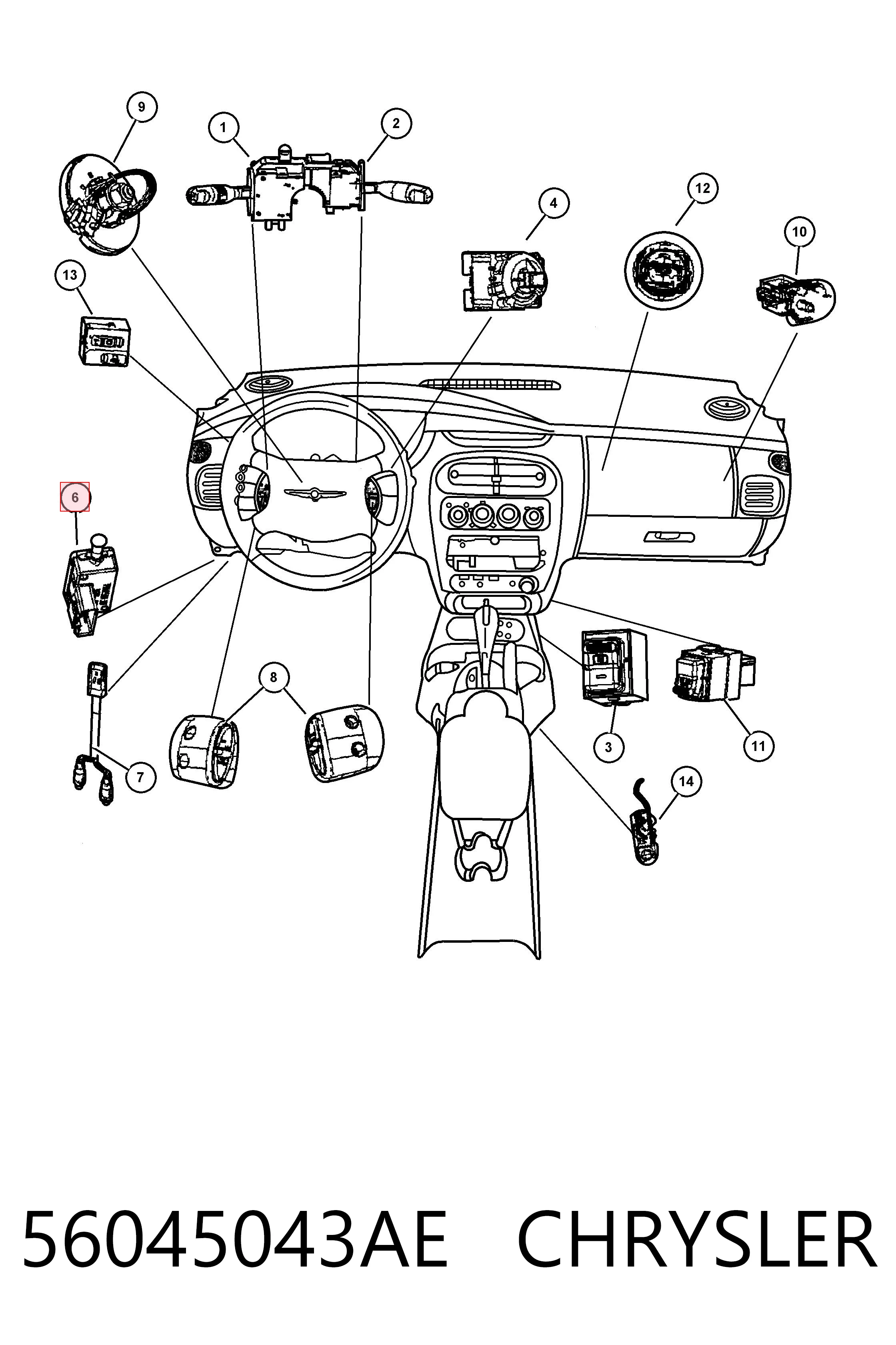 Comprar K56045043AE Fiat/Alfa/Lancia Interruptor de luz de freno
