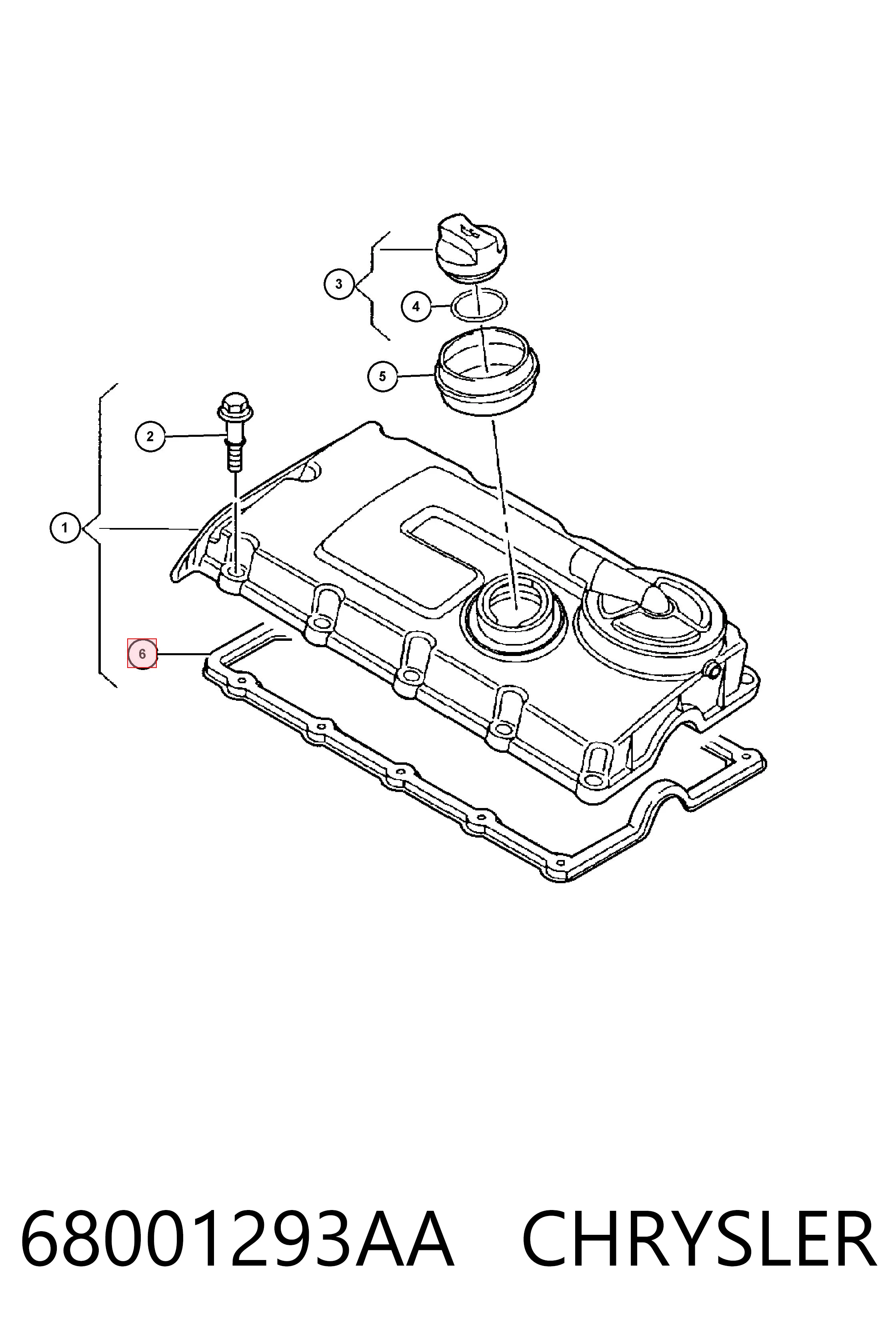 Comprar K68001293AA Fiat/Alfa/Lancia Junta de tapa de balancines