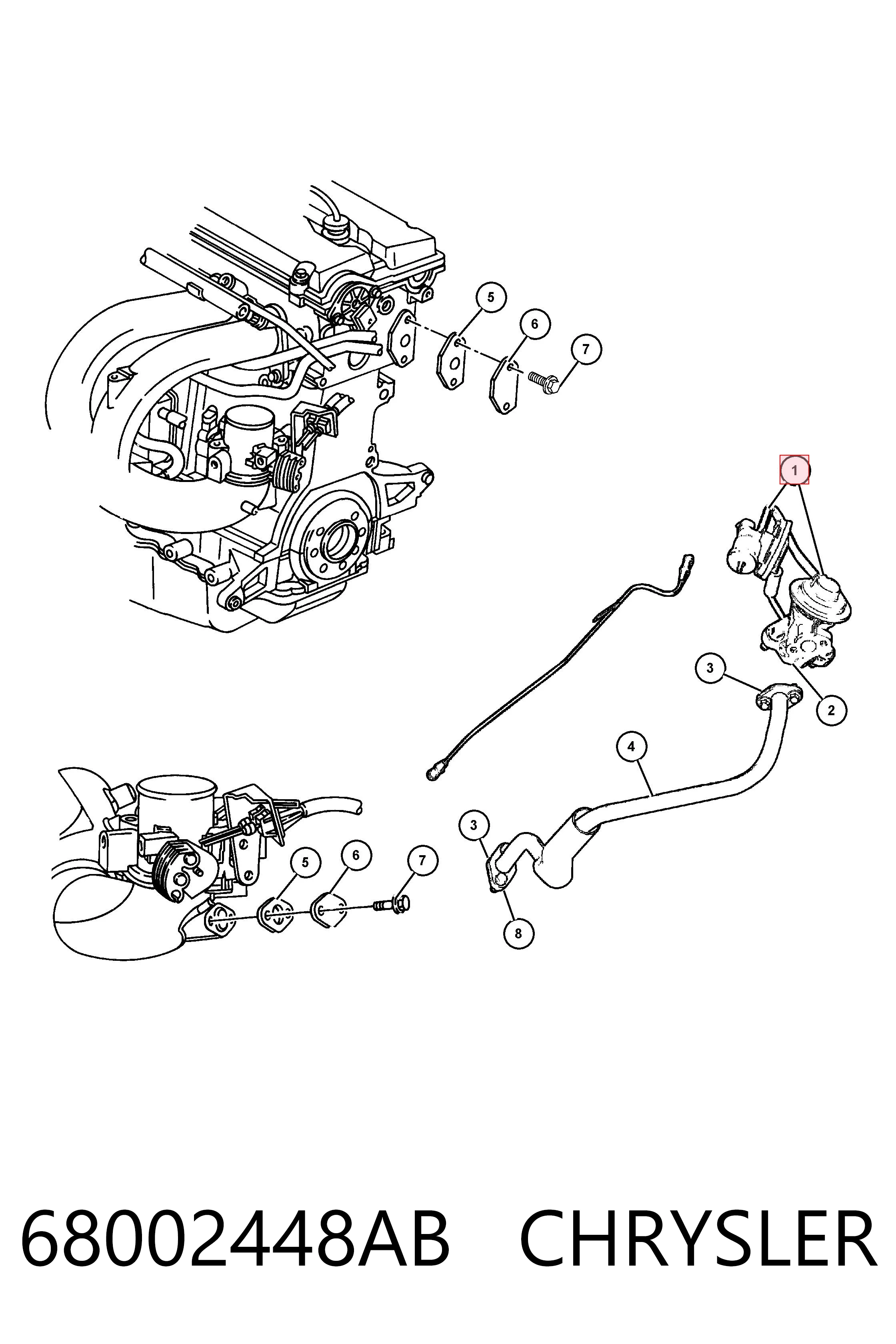 Válvula EGR para Chrysler Voyager III RG, RS
