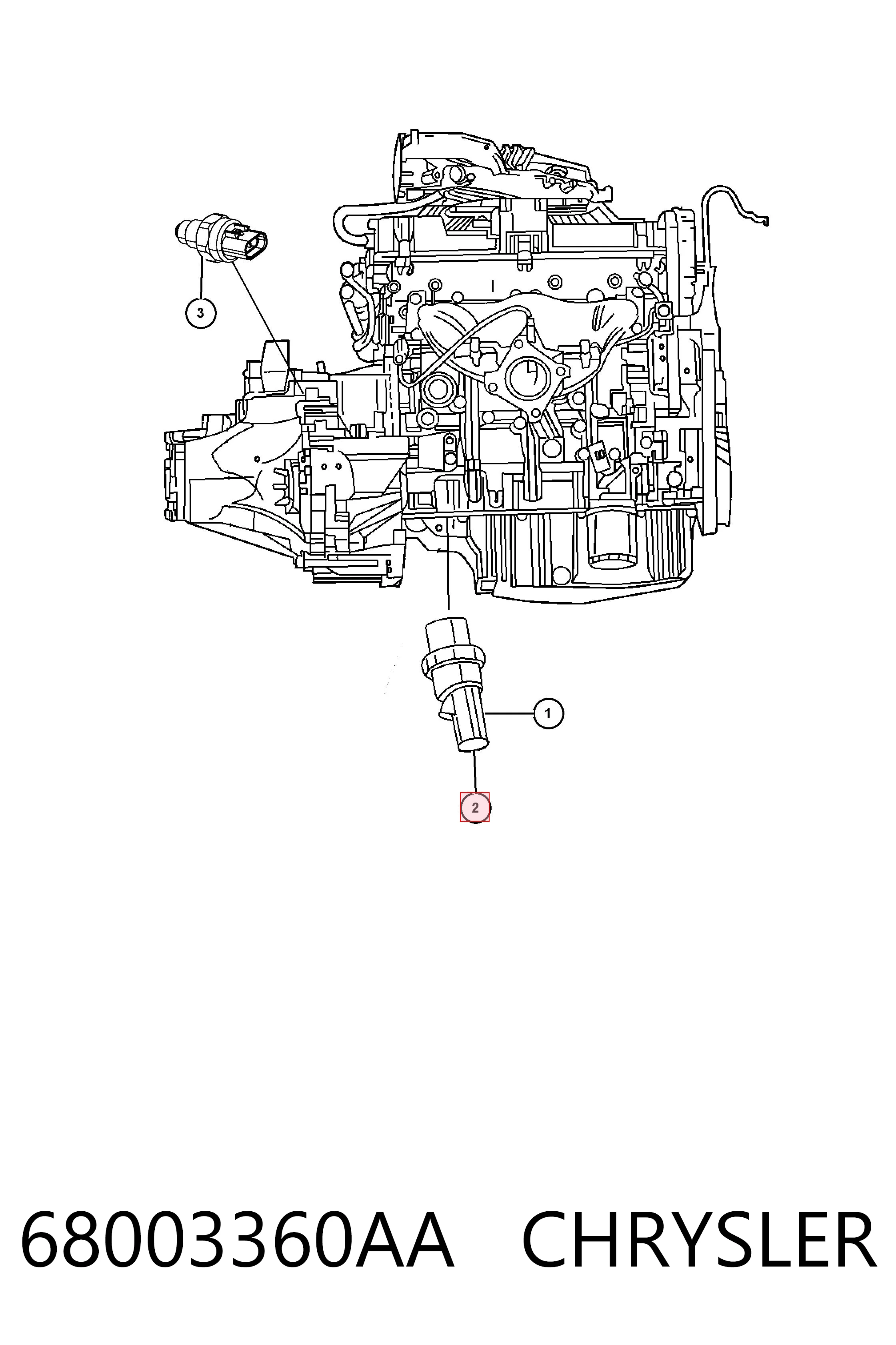 68003360AA Chrysler Indicador de presión del aceite