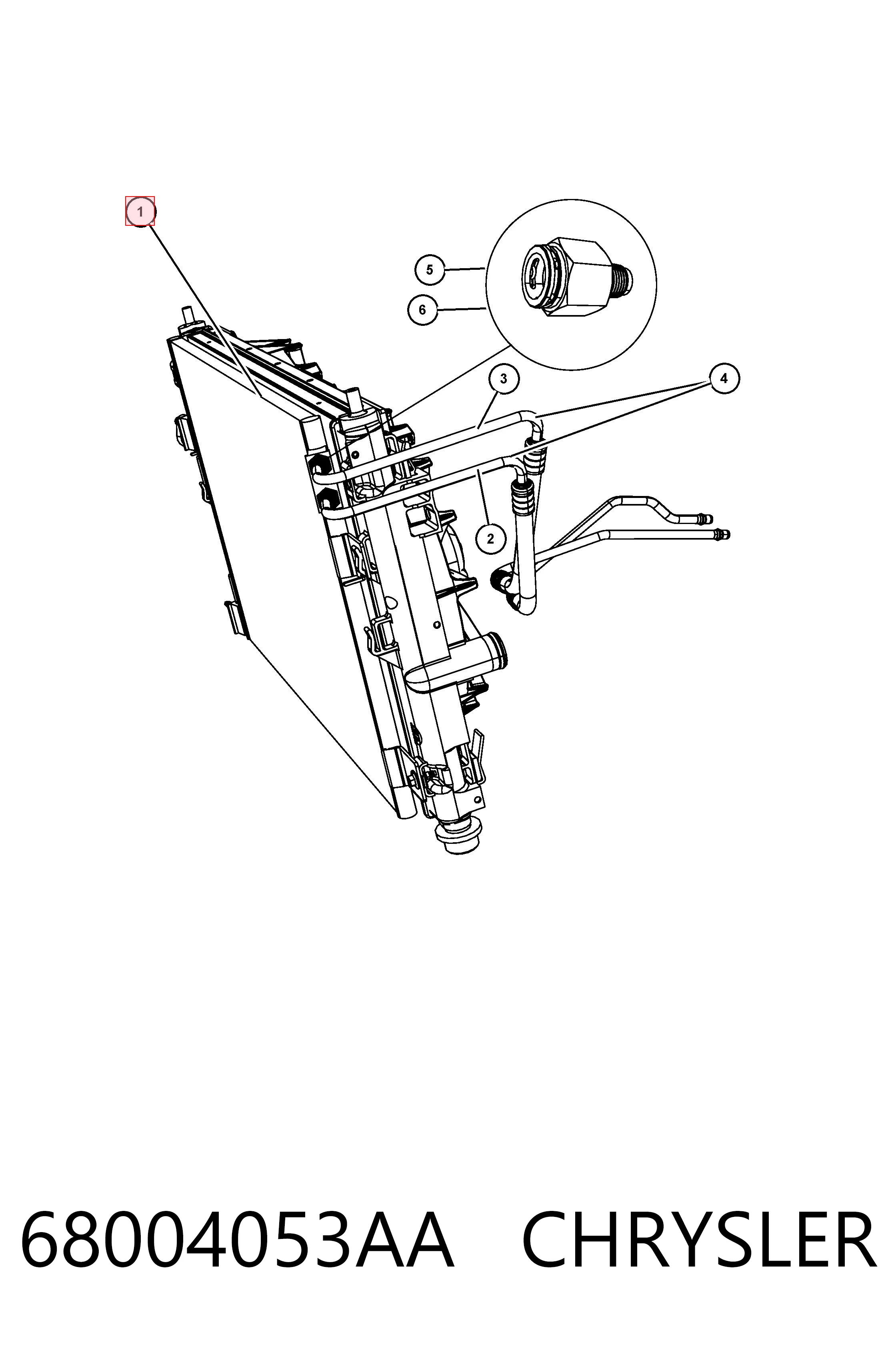 68004053AA Chrysler Radiador de aire acondicionado