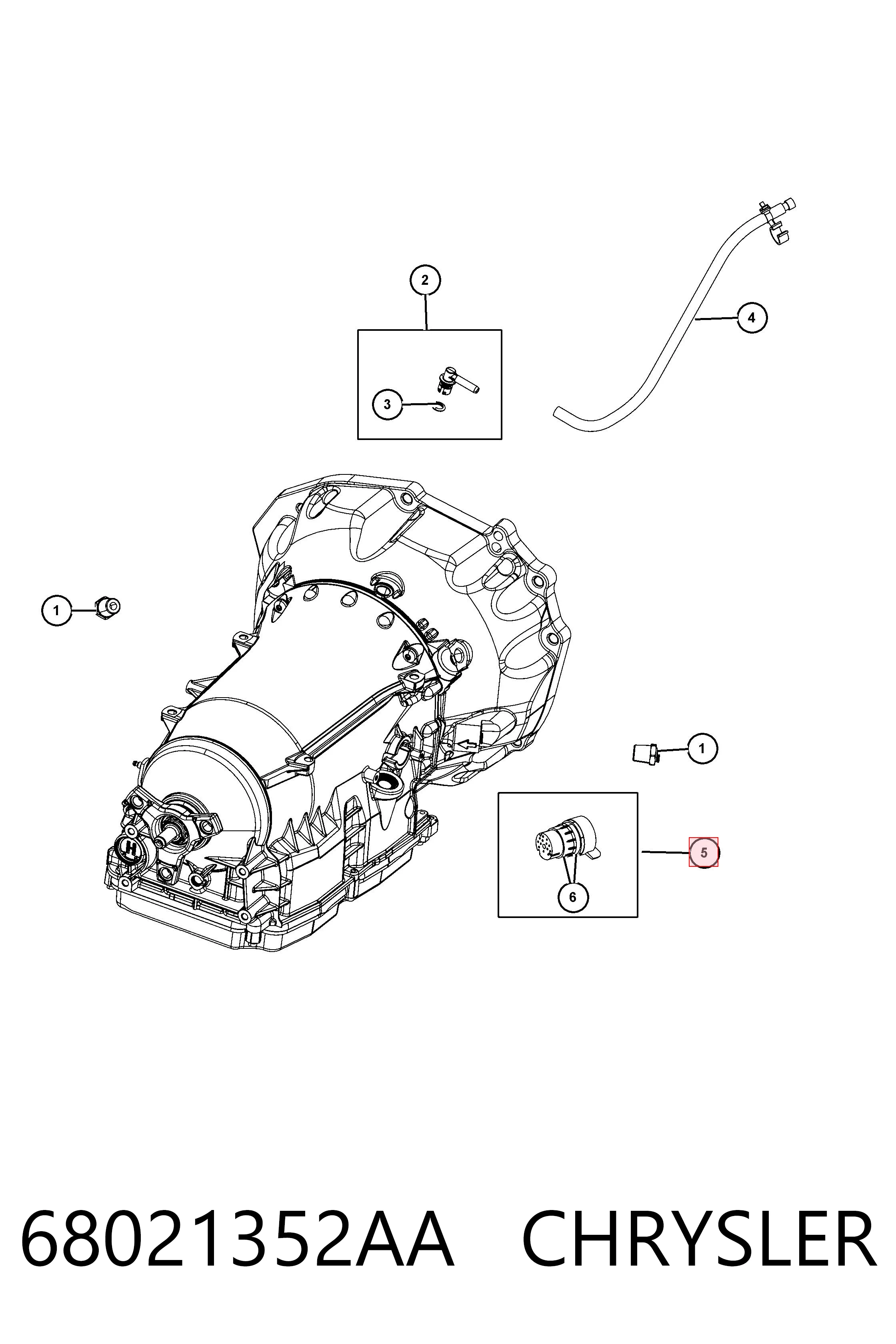 68021352AA Chrysler Conector de transmisión automática