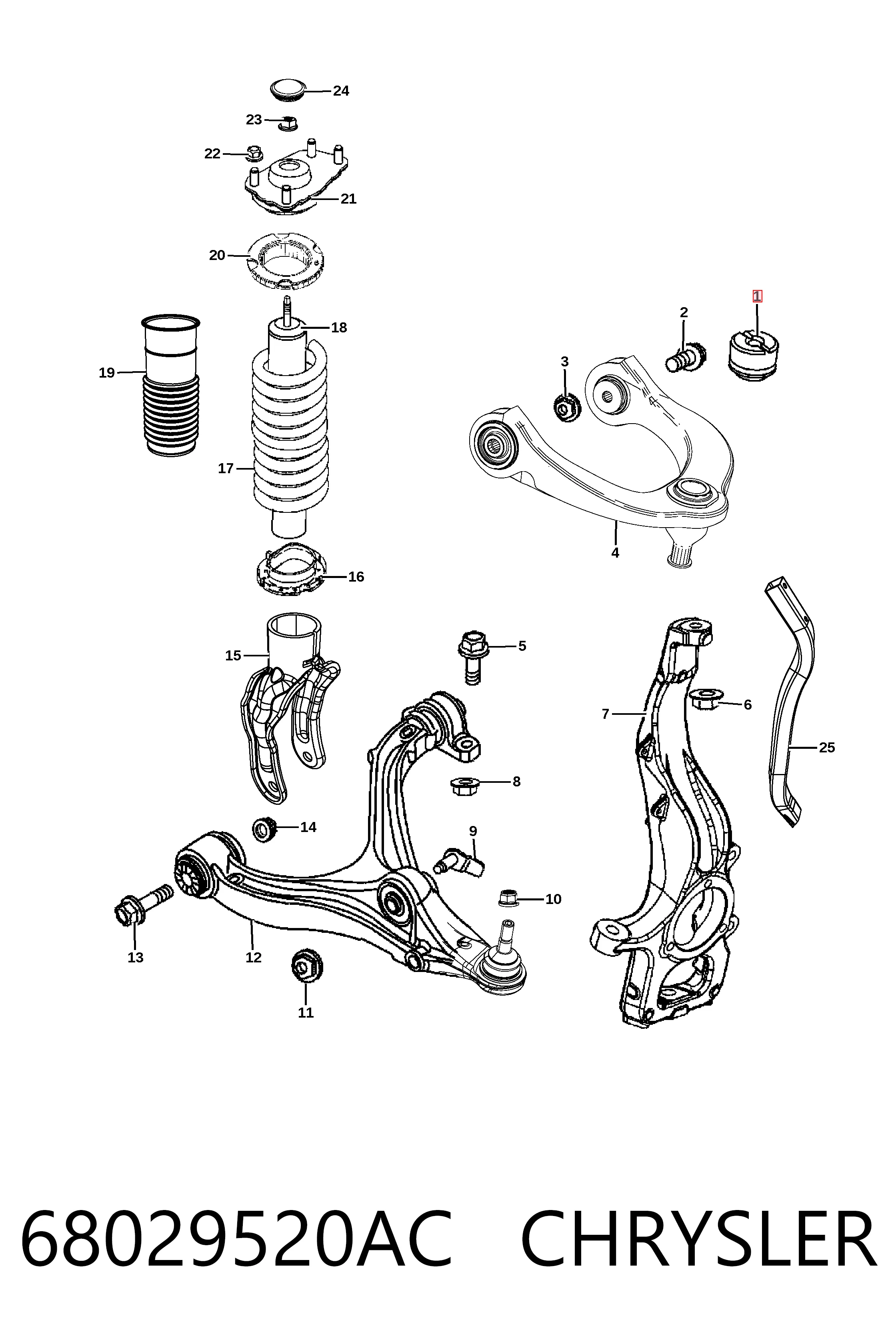 Soporte del amortiguador delantero Fiat/Alfa/Lancia K68029520AE precio, desde 30,96 EUR