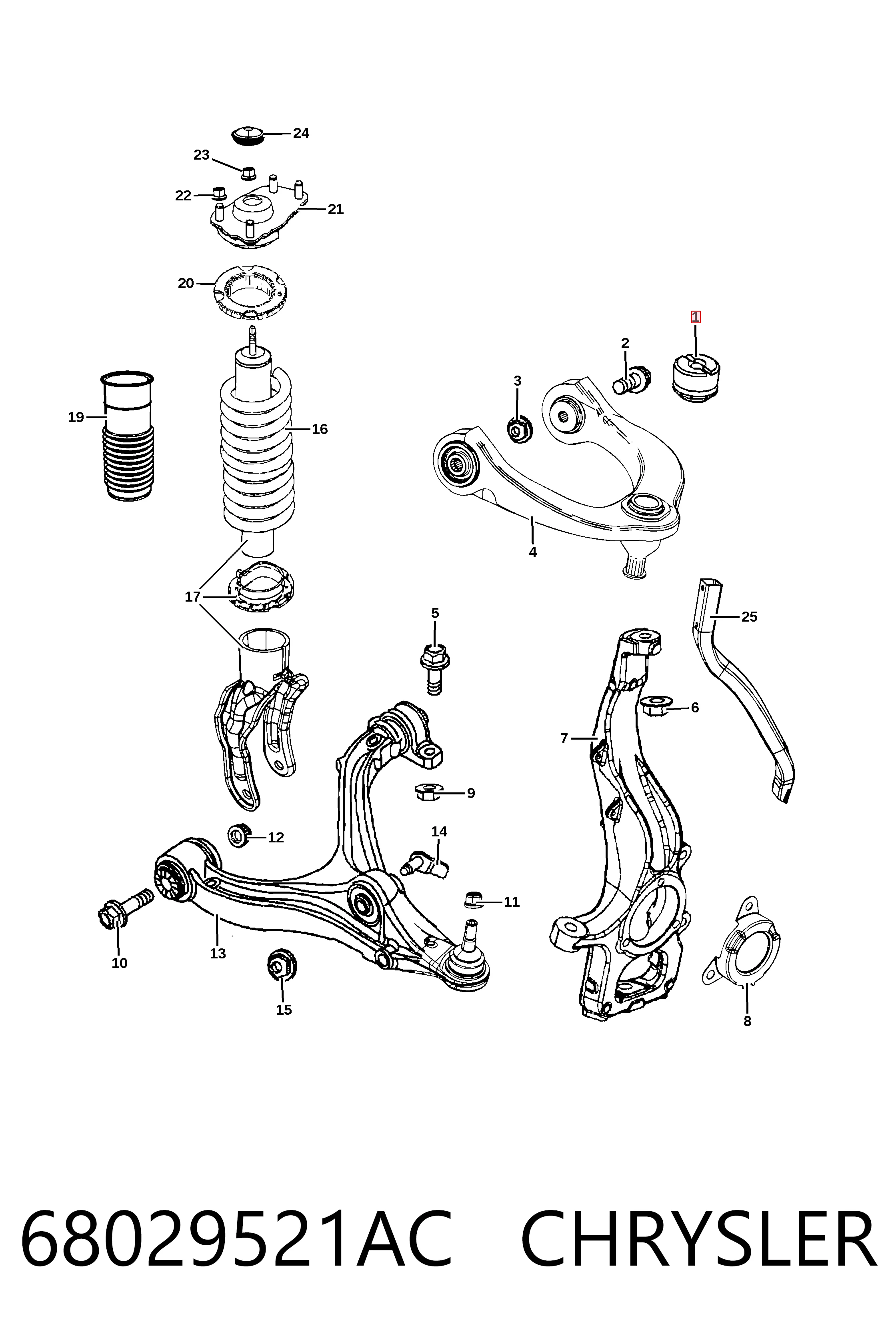 Soporte del amortiguador delantero Fiat/Alfa/Lancia K68029520AE