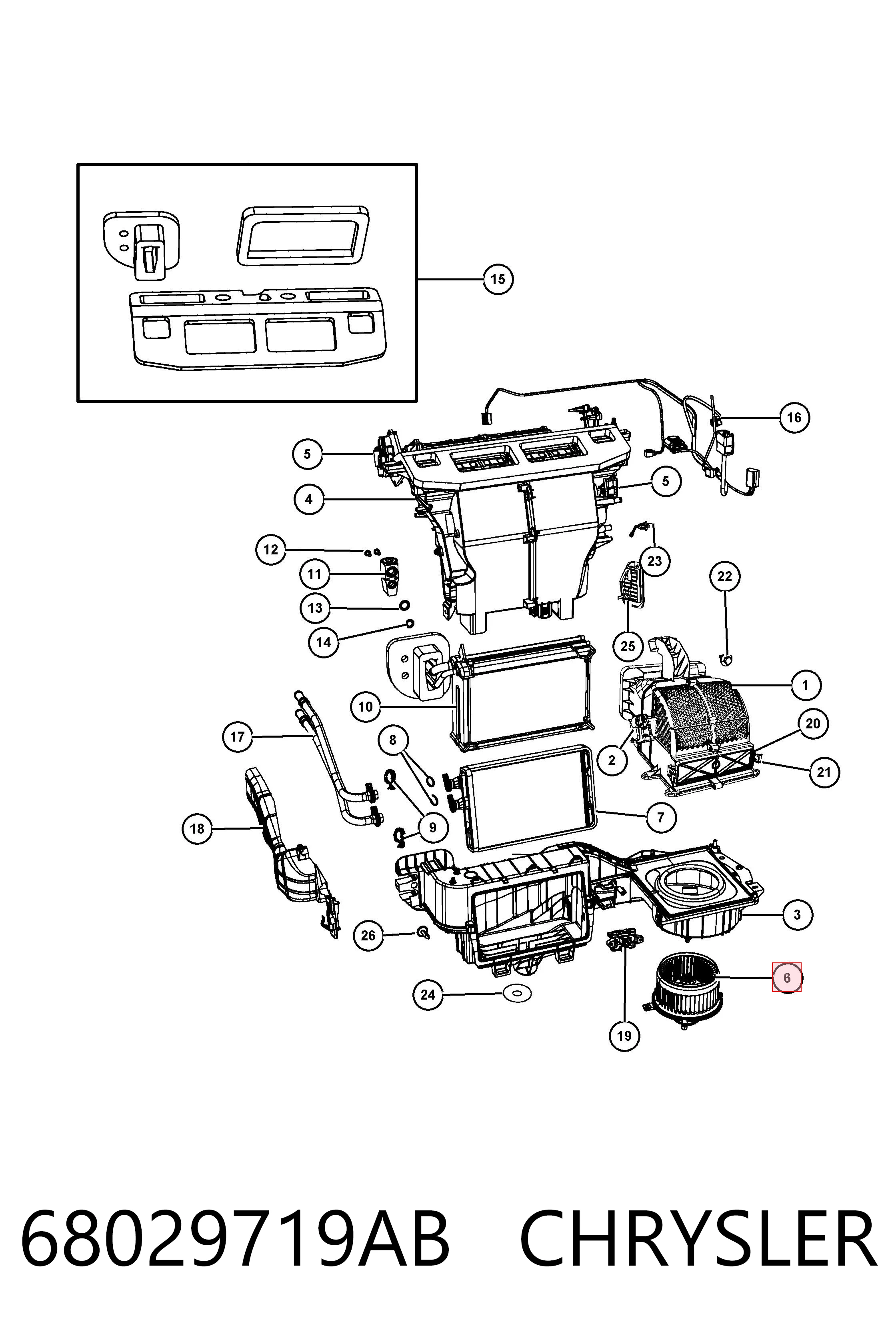 68029719AB Chrysler Ventilador de habitáculo