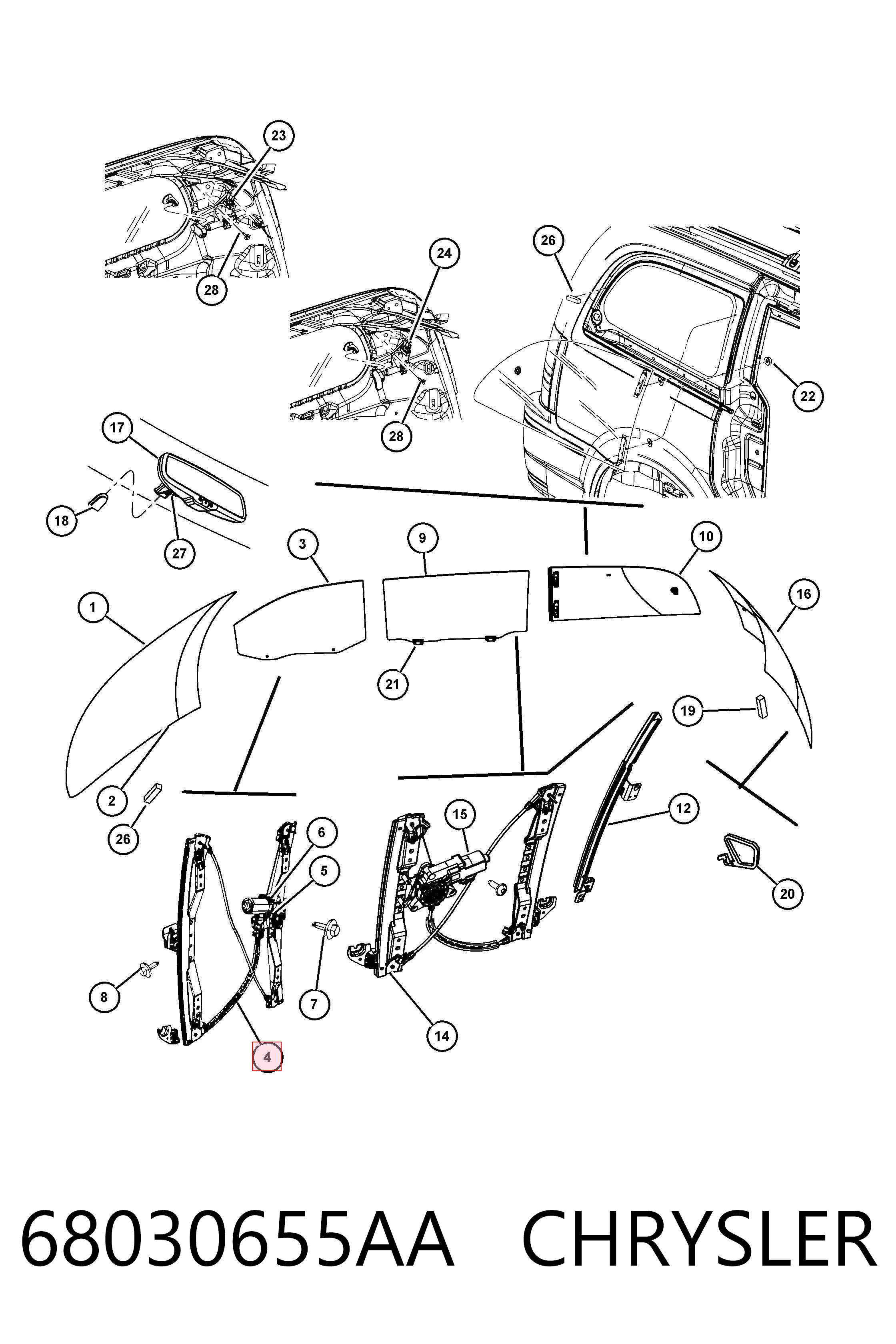 68030655AA Chrysler Elevalunas