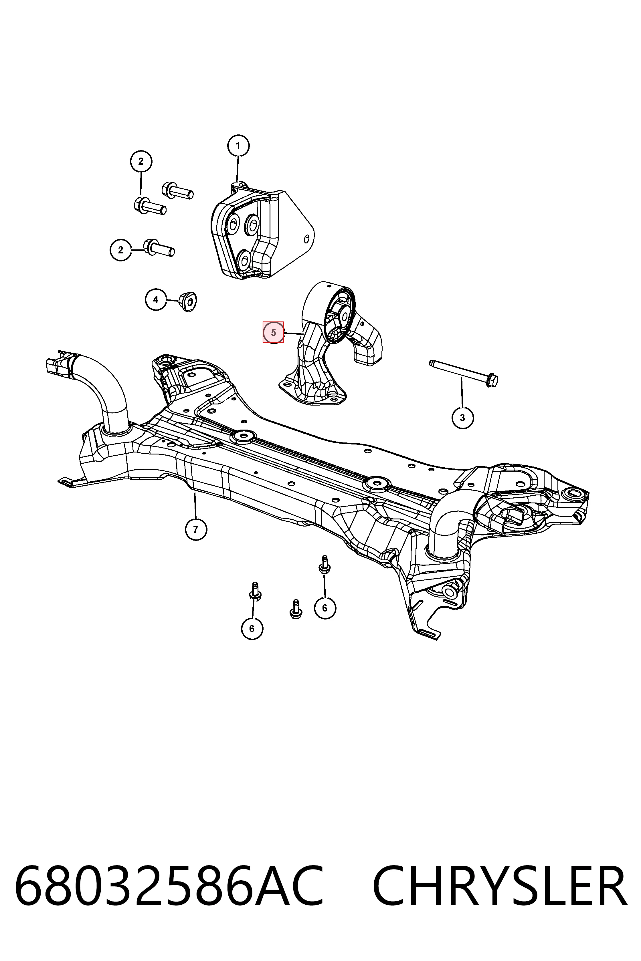 68032586AC Chrysler Taco de motor