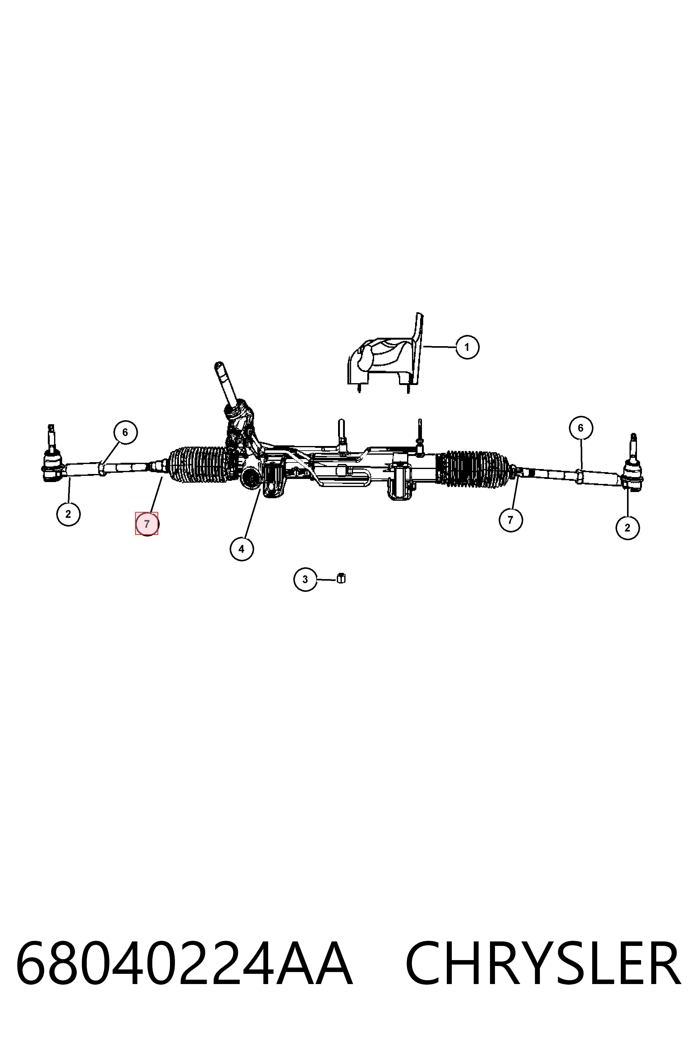 68040224AA Chrysler Barra de direccion coche