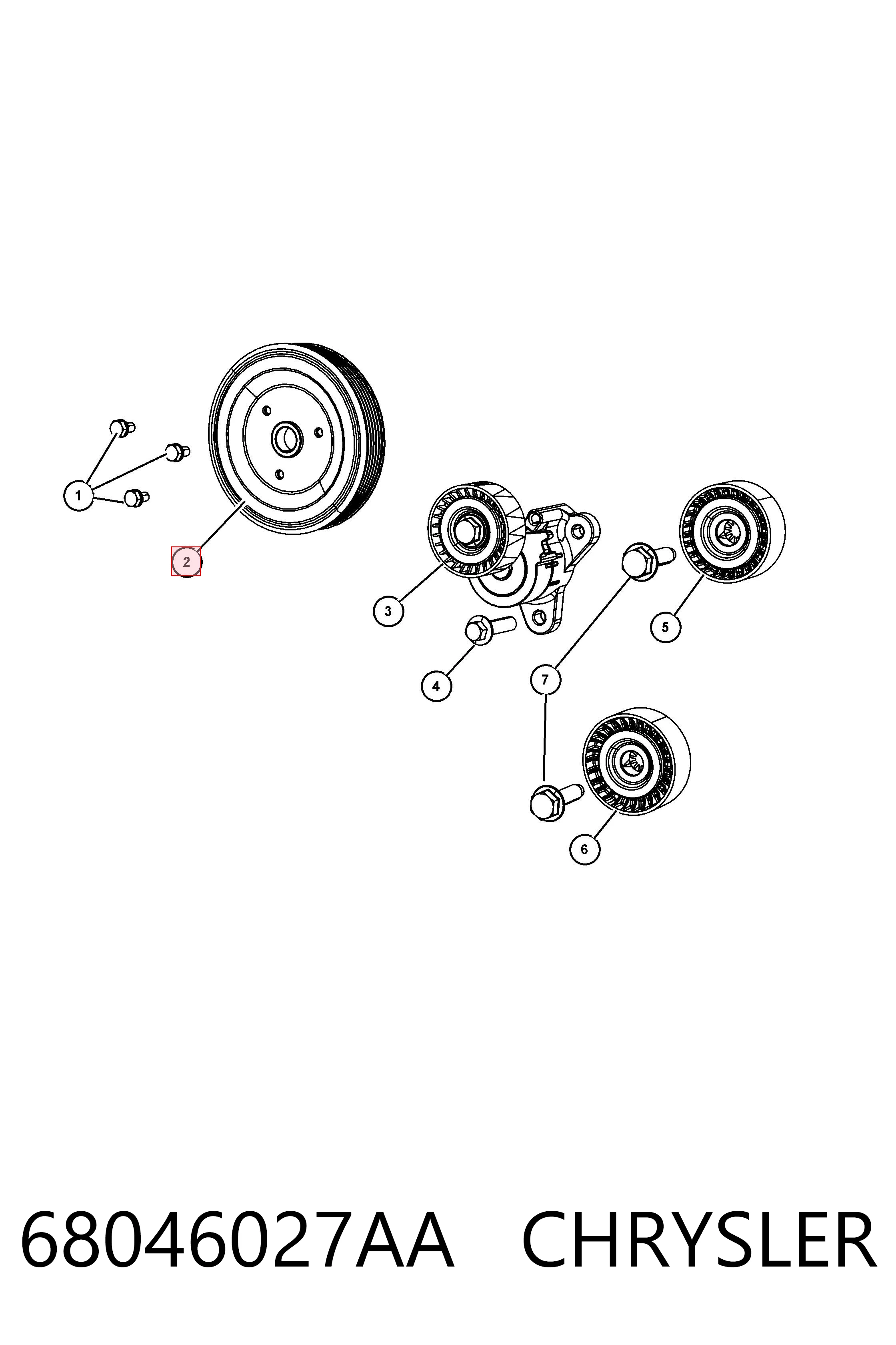 Polea de bomba de agua para Dodge Journey  