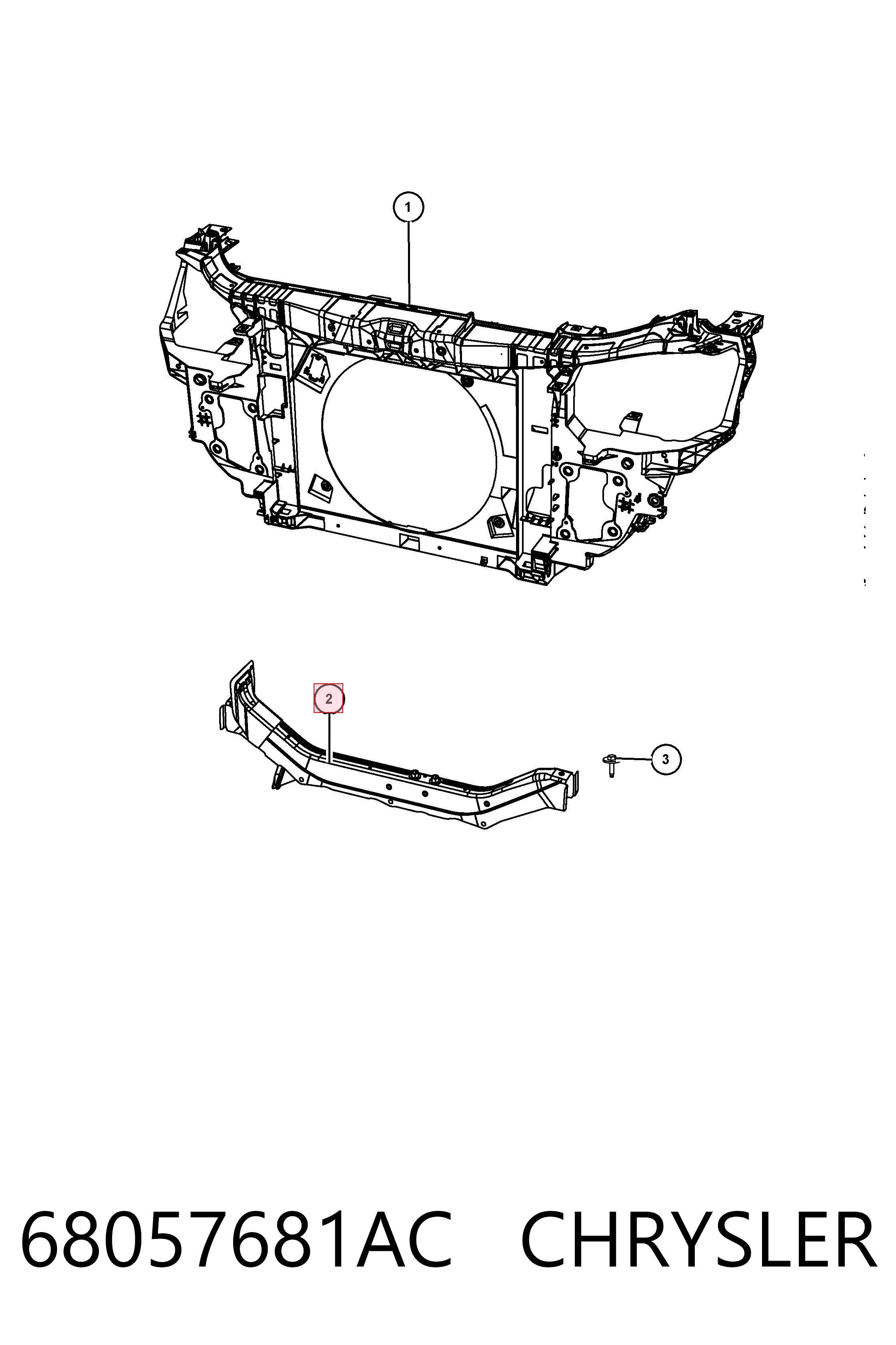 Soporte inferior del radiador (panel de montaje de faros) Fiat/Alfa/Lancia K68057681AG precio, desde 98,53 EUR