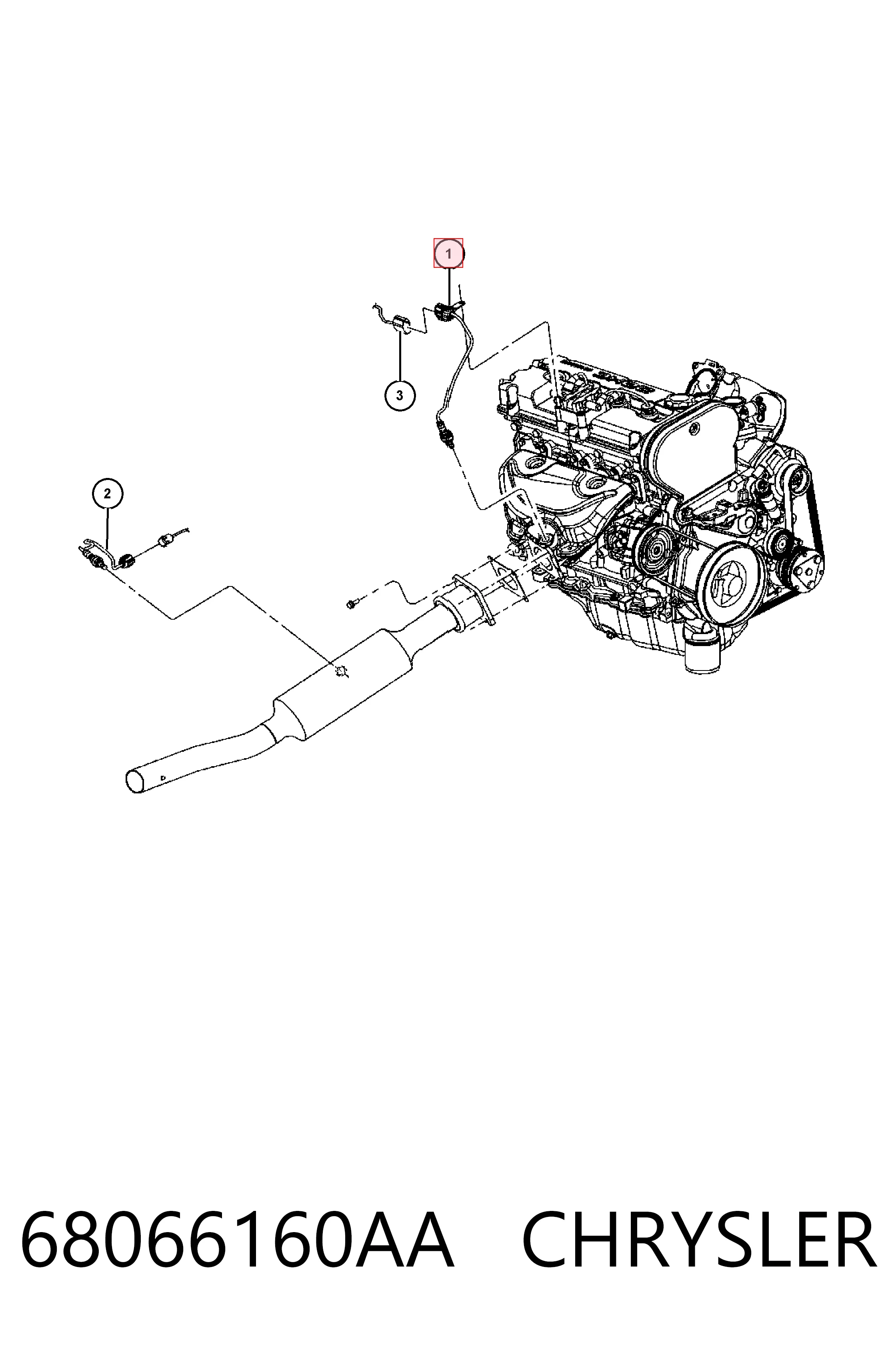 68066160AA Chrysler Sonda lambda (NOx, O2)